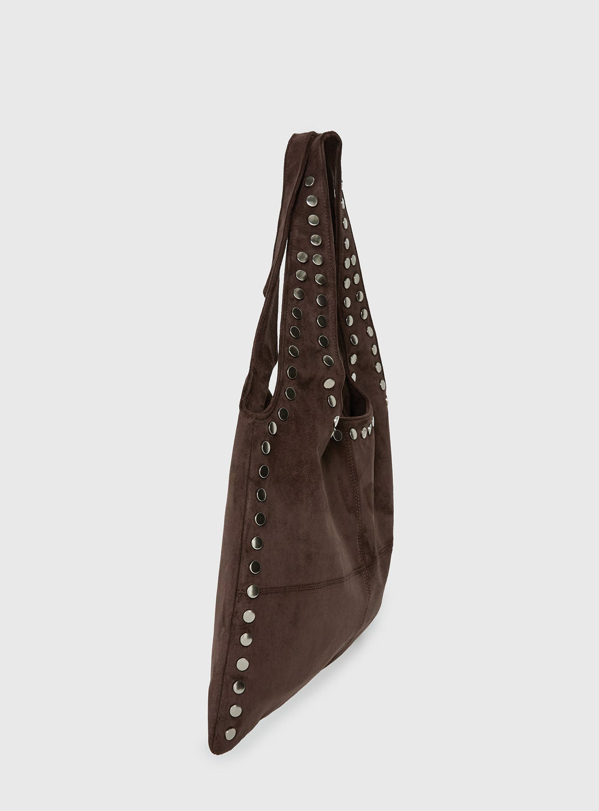 #NOVERA - Bolso Mijas Chocolate con Tachuelas de Ante Sintético -