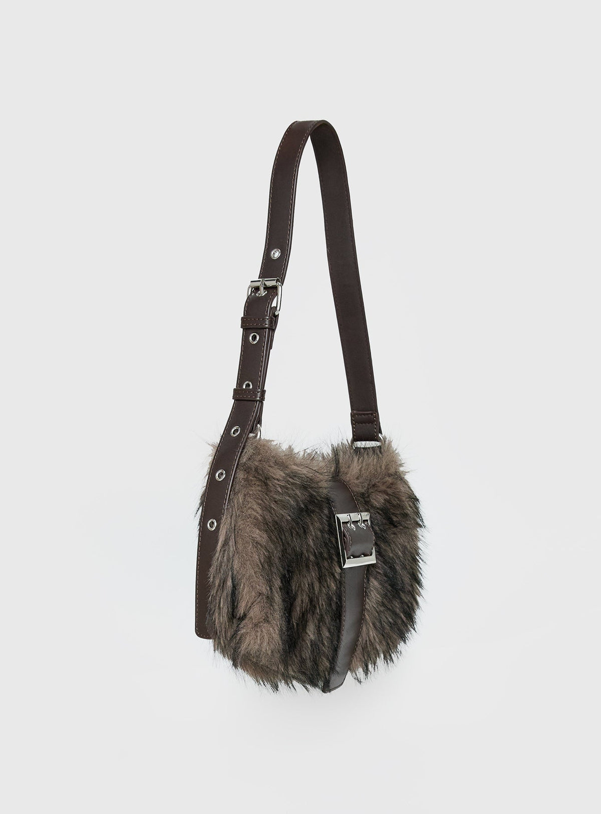 #NOVERA - Bolso de Hombro Elliot Marrón de Pelo Sintético -