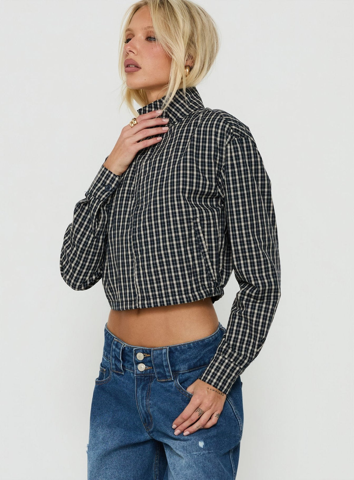 #NOVERA - Chaqueta Aura Azul Marino y Limón -