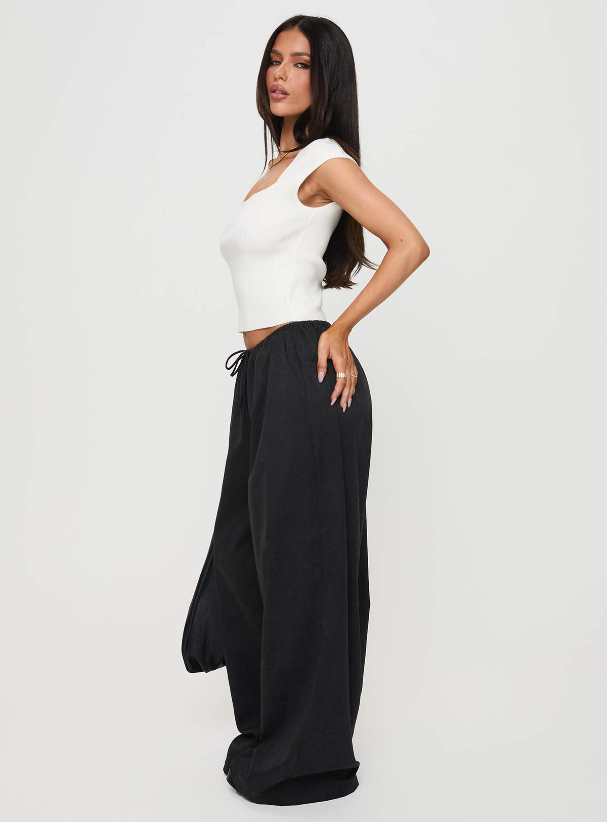 #NOVERA - Pantalón Bungala Negro Oversize Holgado -