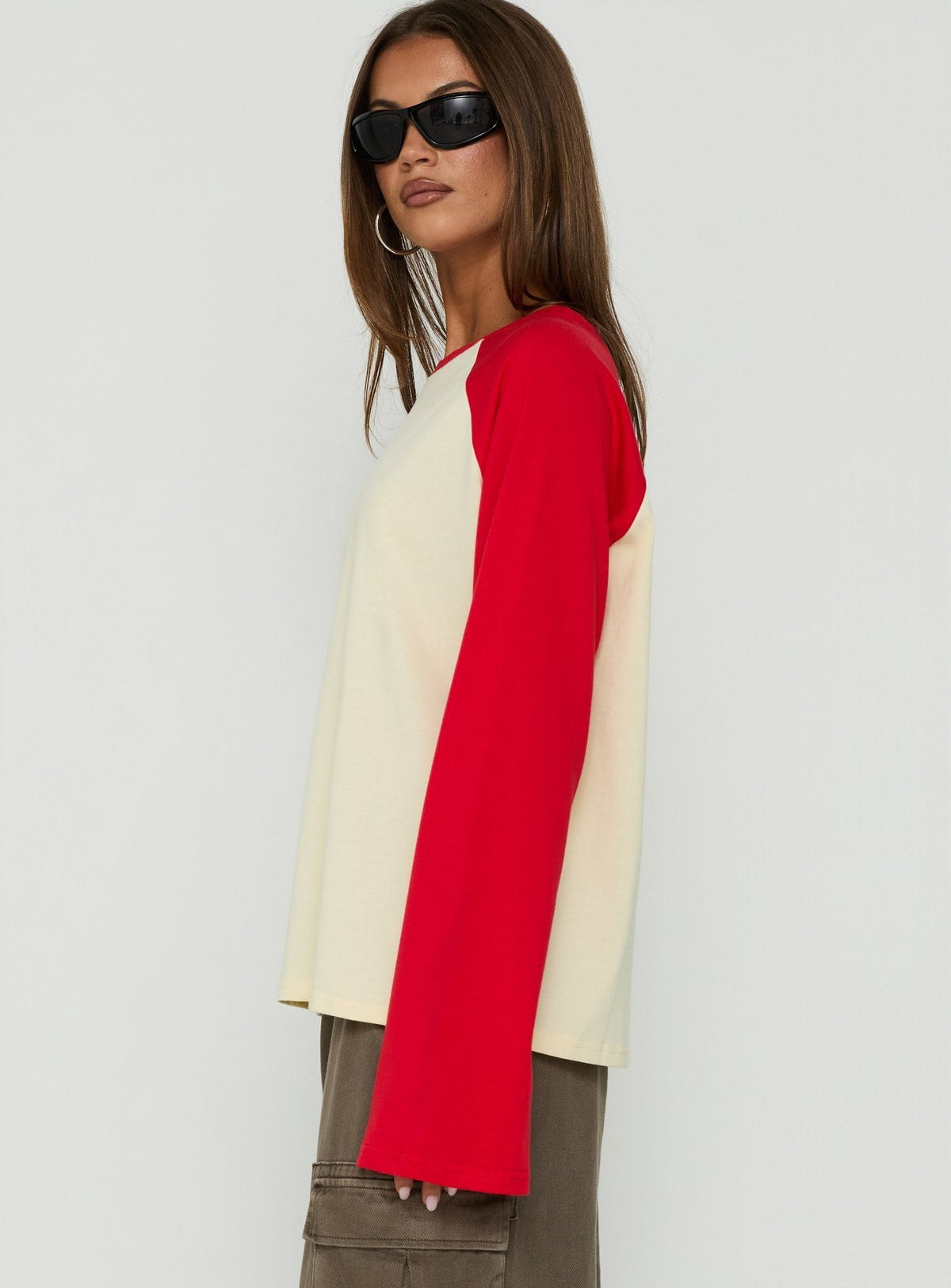 #NOVERA - Top Luna Limón y Rojo de Manga Larga Raglan -