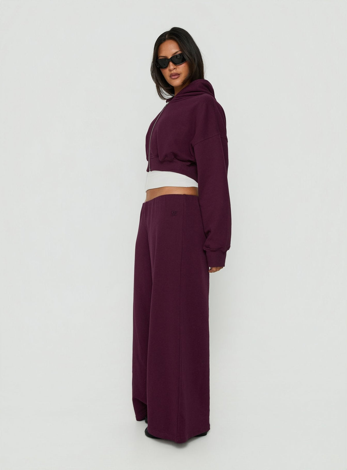 #NOVERA - Pantalón Kaeya Ciruela Polar de Pierna Ancha -