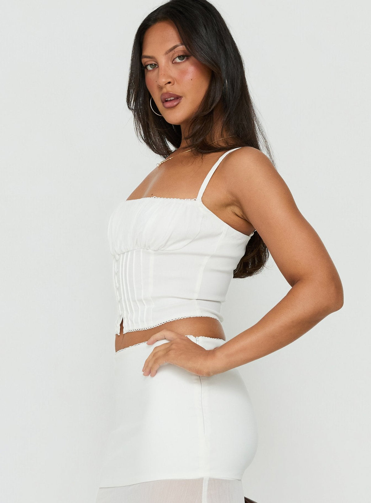 #NOVERA - Top Piya Blanco Fruncido -