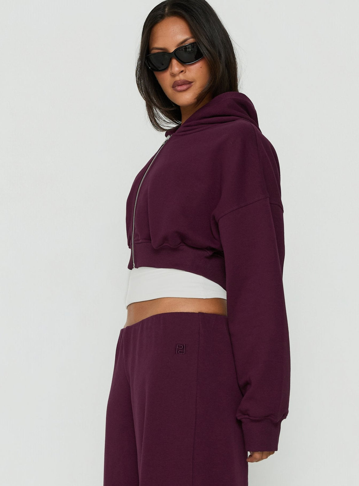 #NOVERA - Sudadera con Capucha Lanna Ciruela Polar con Cremallera -
