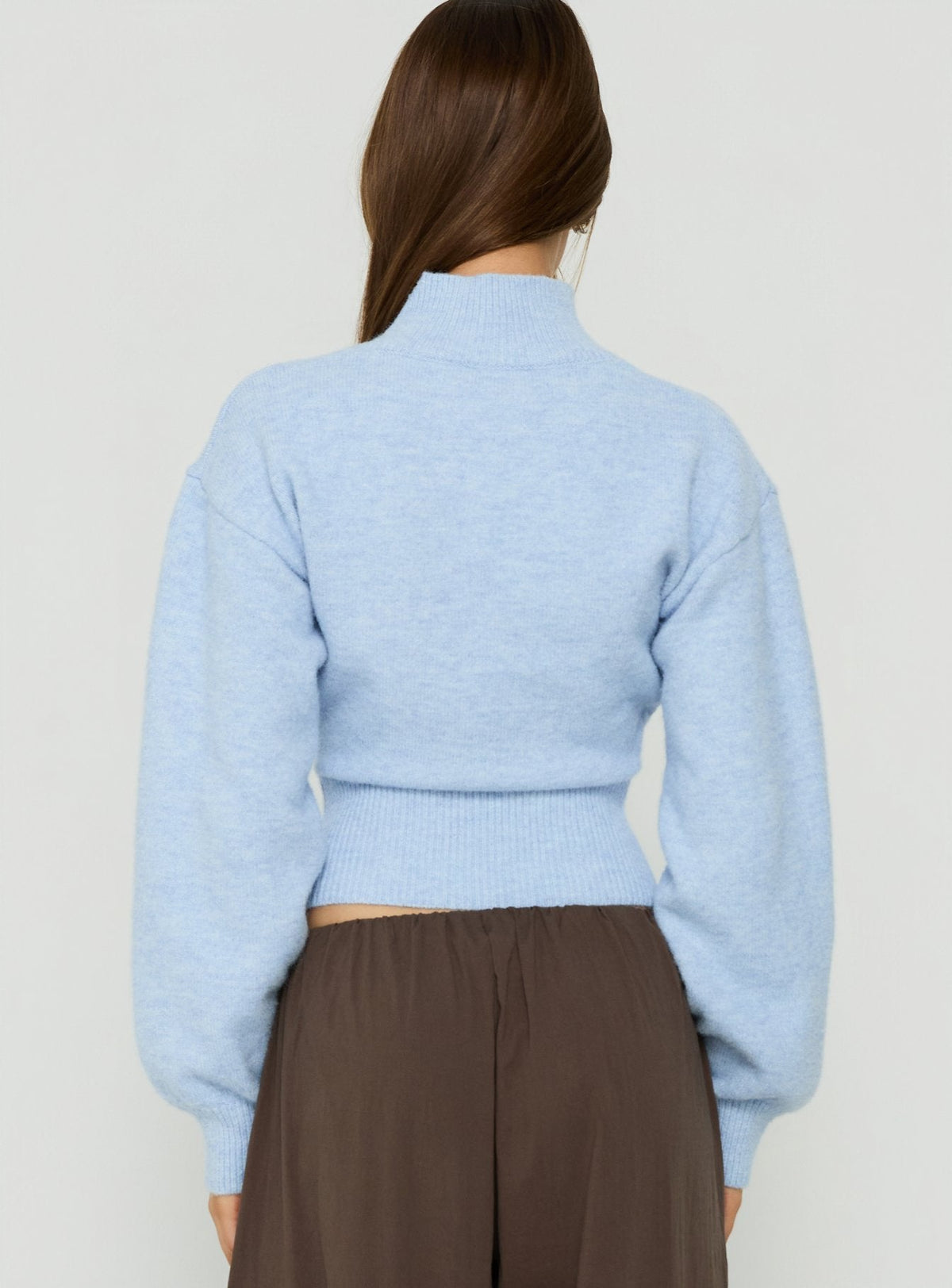 #NOVERA - Jersey Agneta Azul con Cremallera de Cuello Alto -