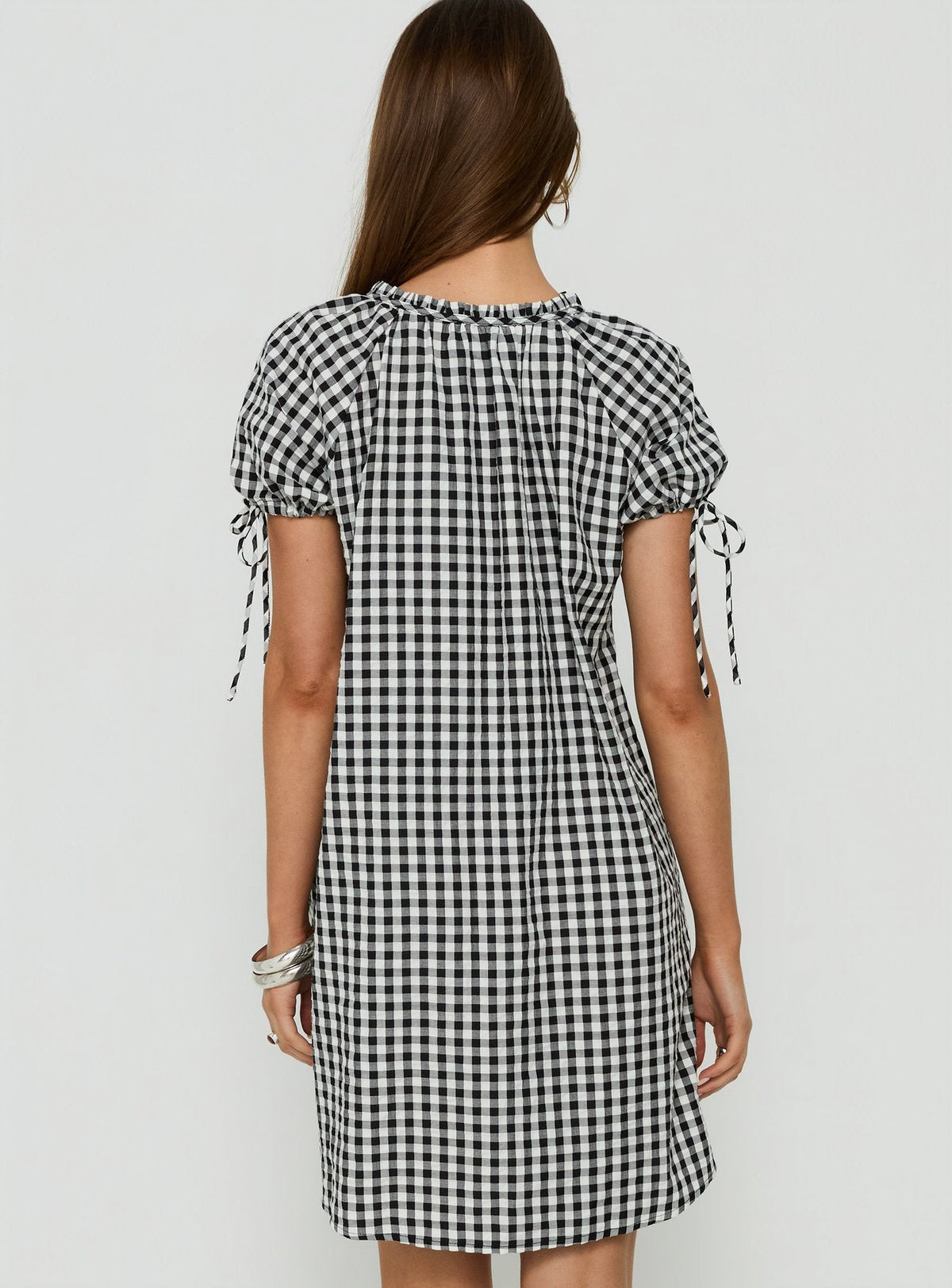 #NOVERA - Vestido Mini Angelikah Negro y Blanco de Vichy Babydoll -