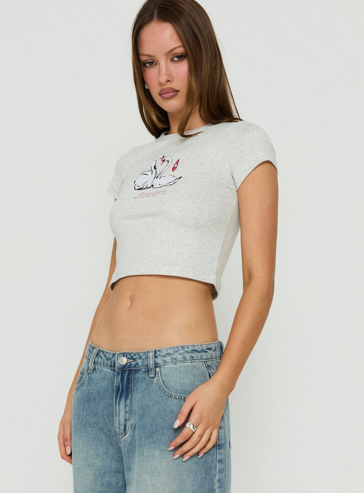 #NOVERA - Camiseta Pedraza Gris Jaspeado Estampada -