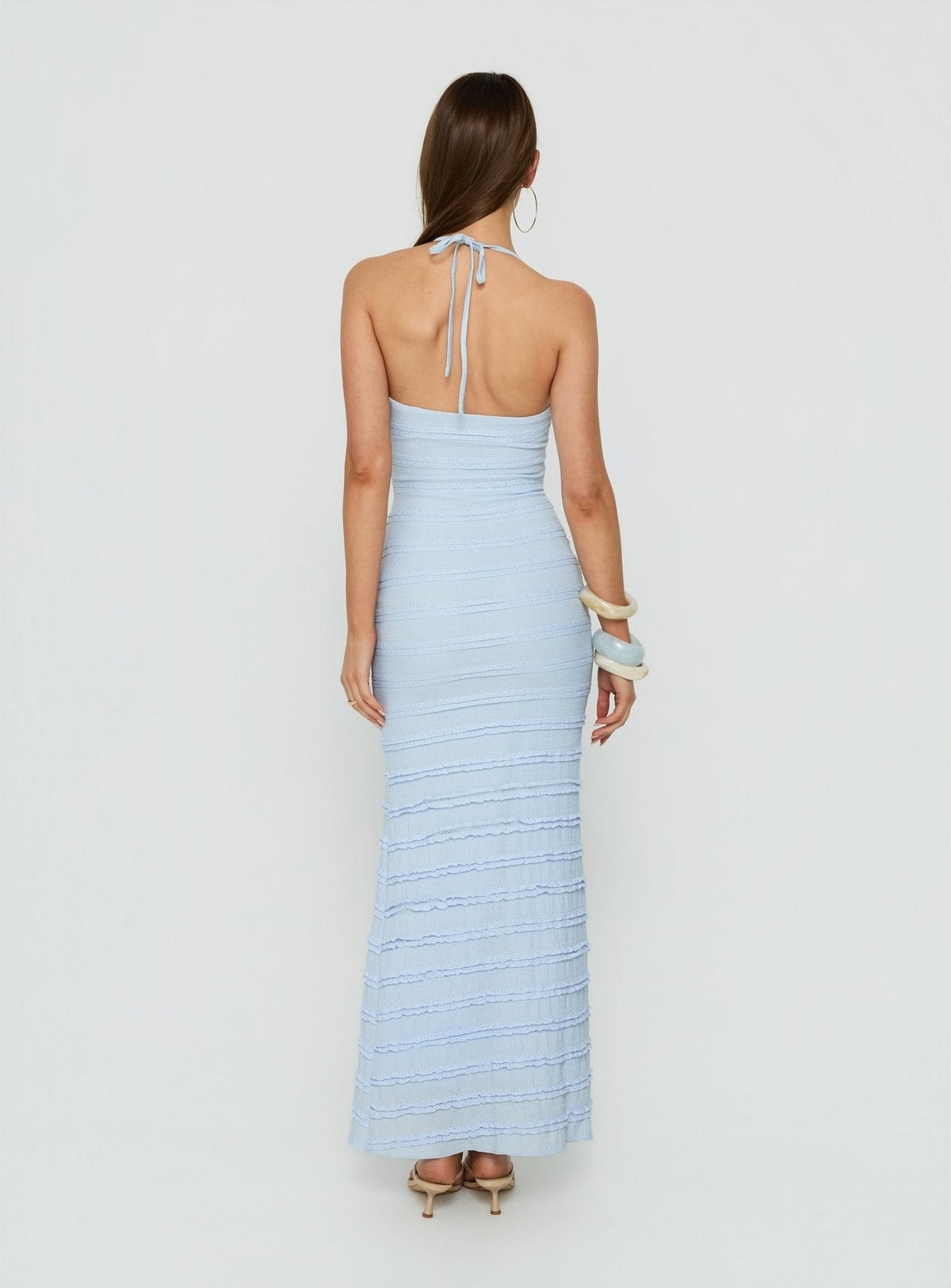 #NOVERA - Vestido Largo Liskaia Azul Halter -