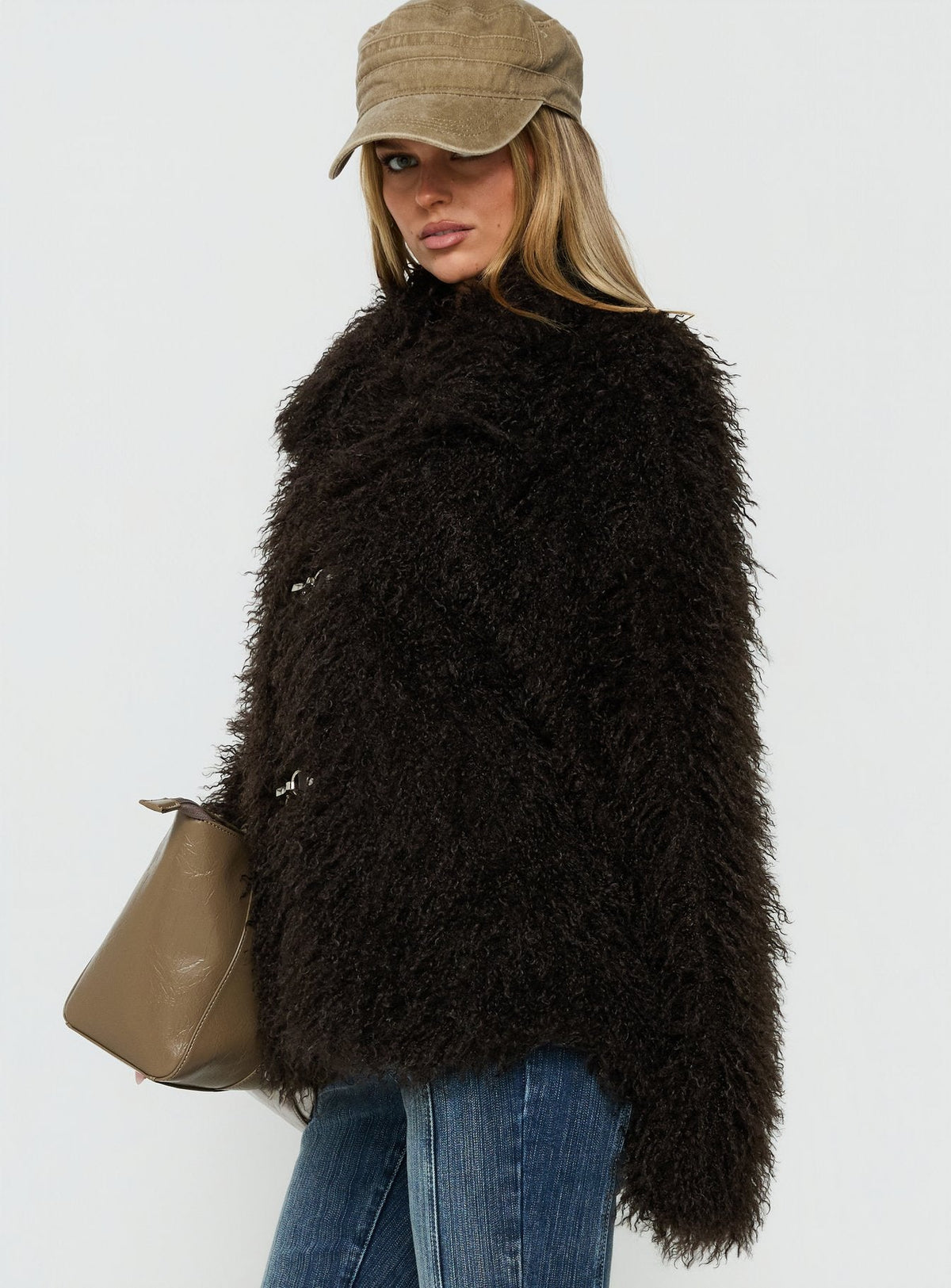 #NOVERA - Chaqueta Nikolie Chocolate de Pelo Sintético -
