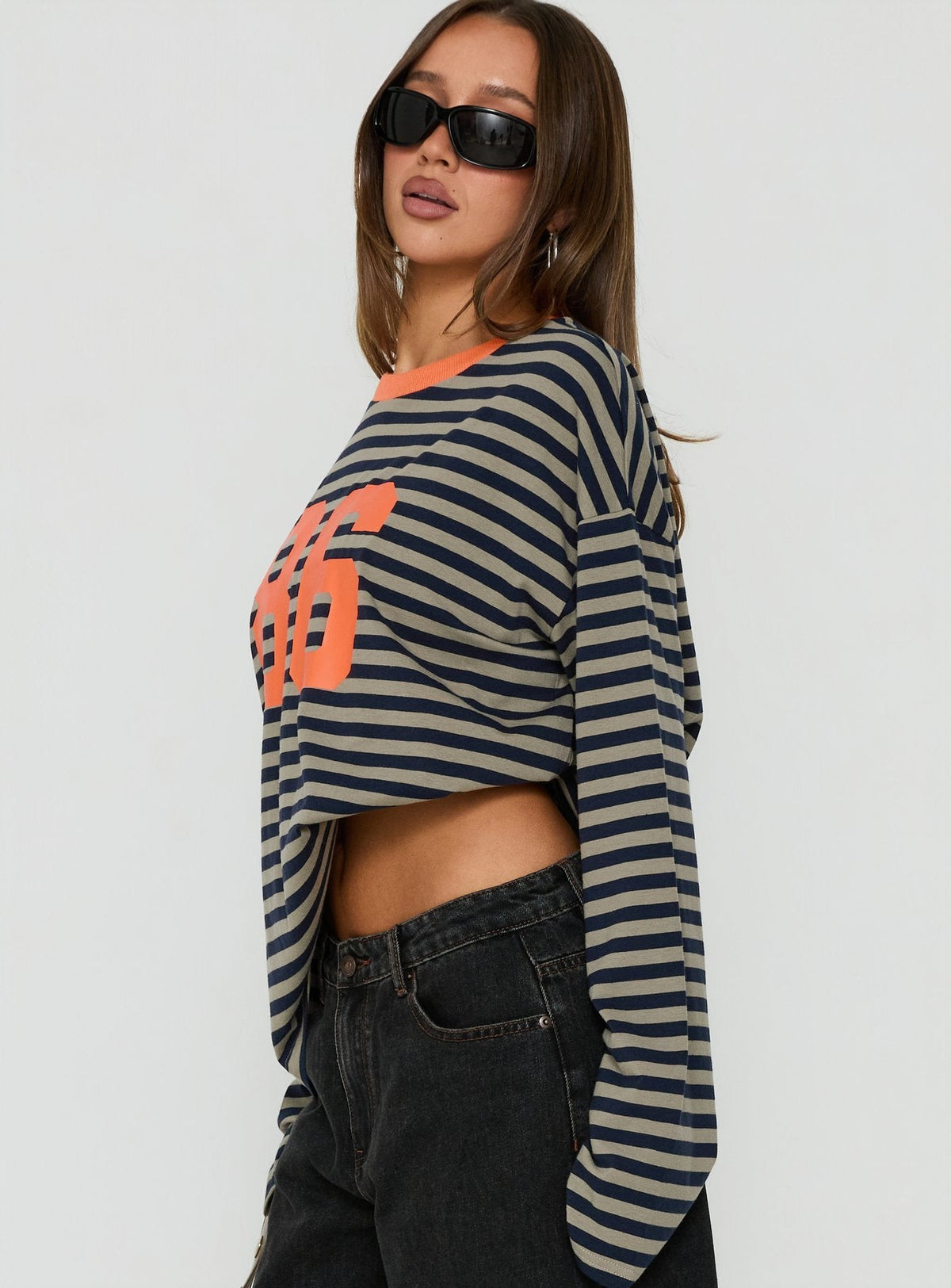 #NOVERA - Top Rocío Multicolor de Rayas de Manga Larga Estampada -