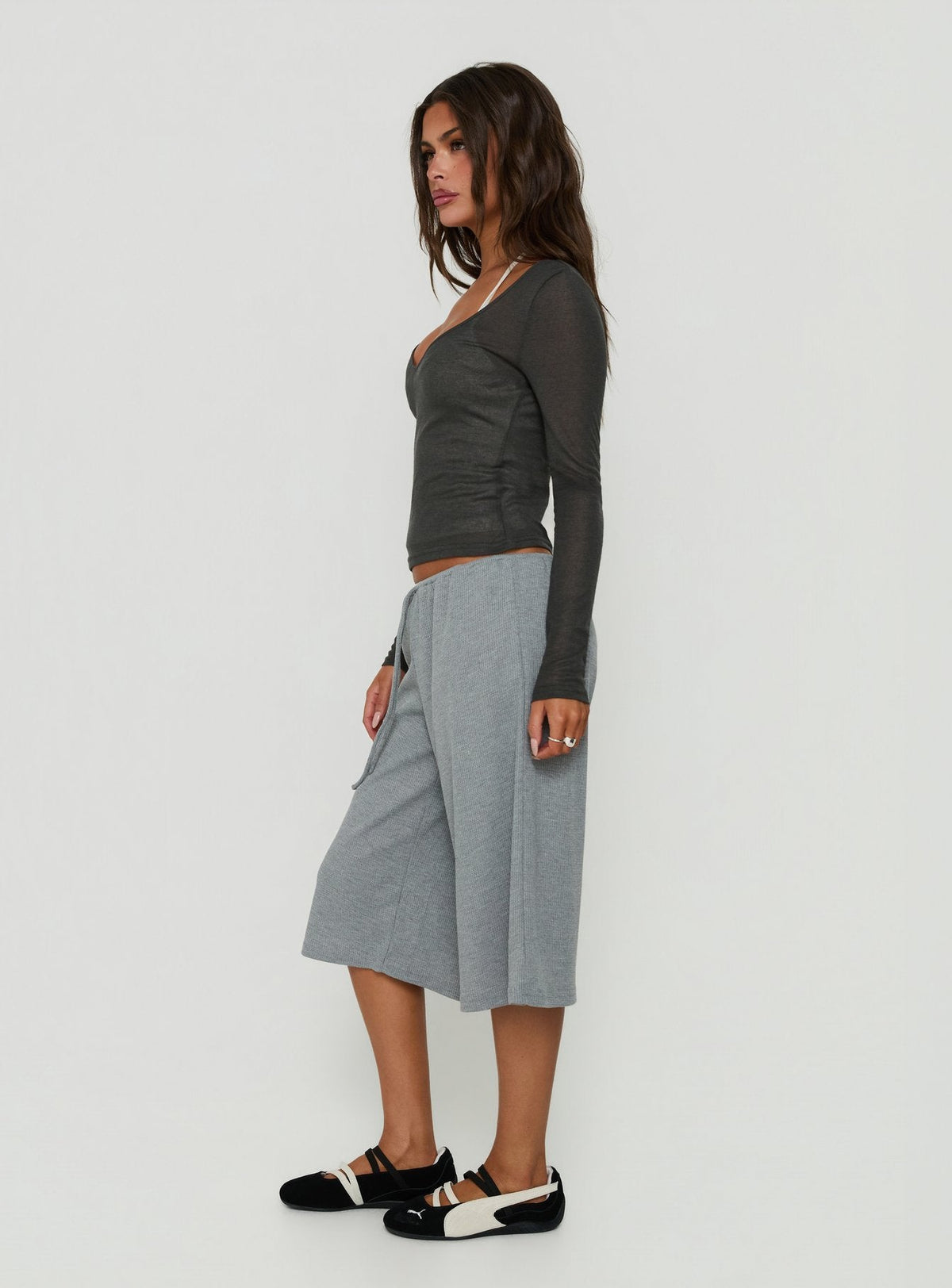#NOVERA - Shorts Vaqueros Lyrra Gris de Gofre -