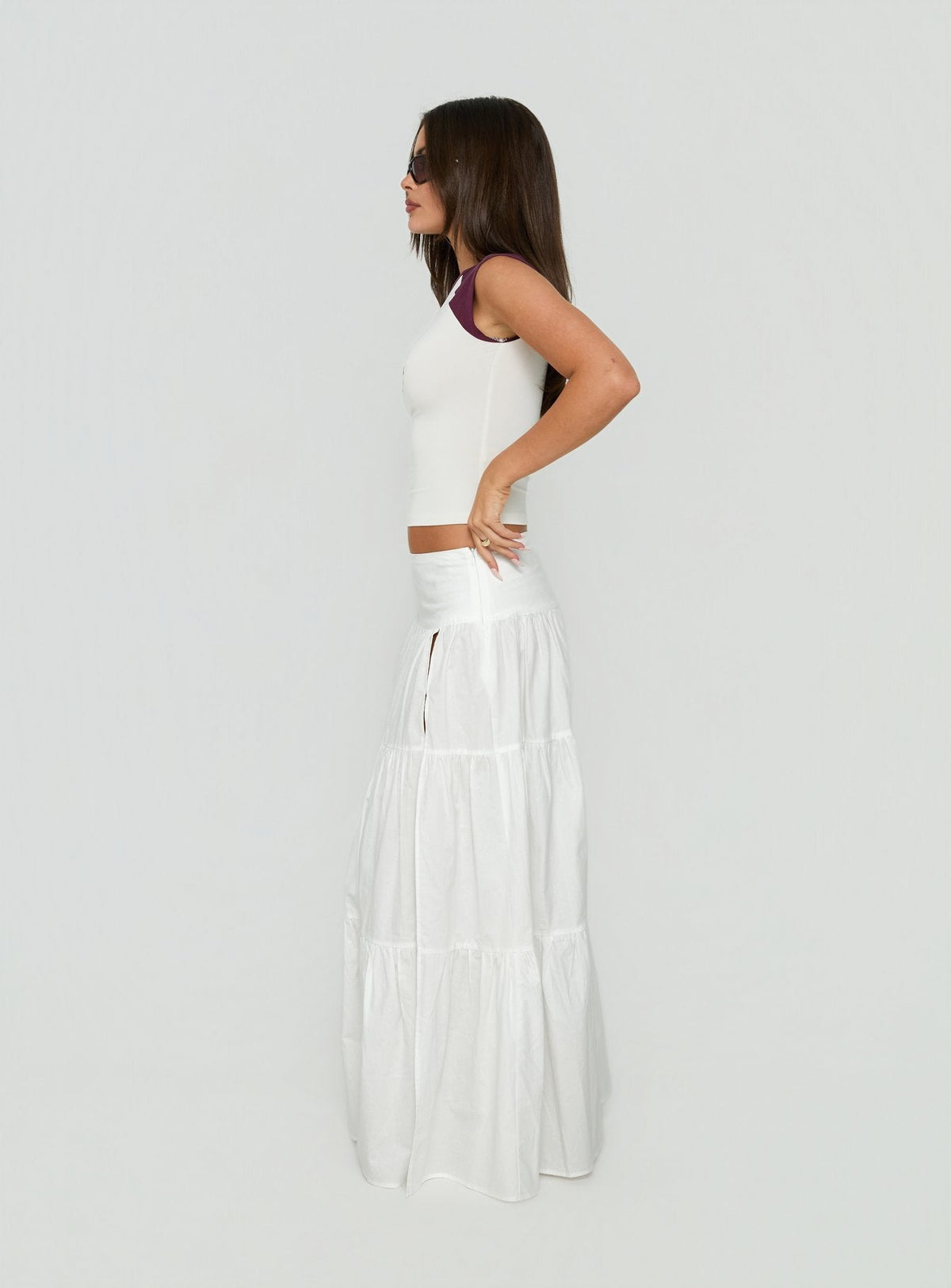 #NOVERA - Falda Larga Marta Blanca -