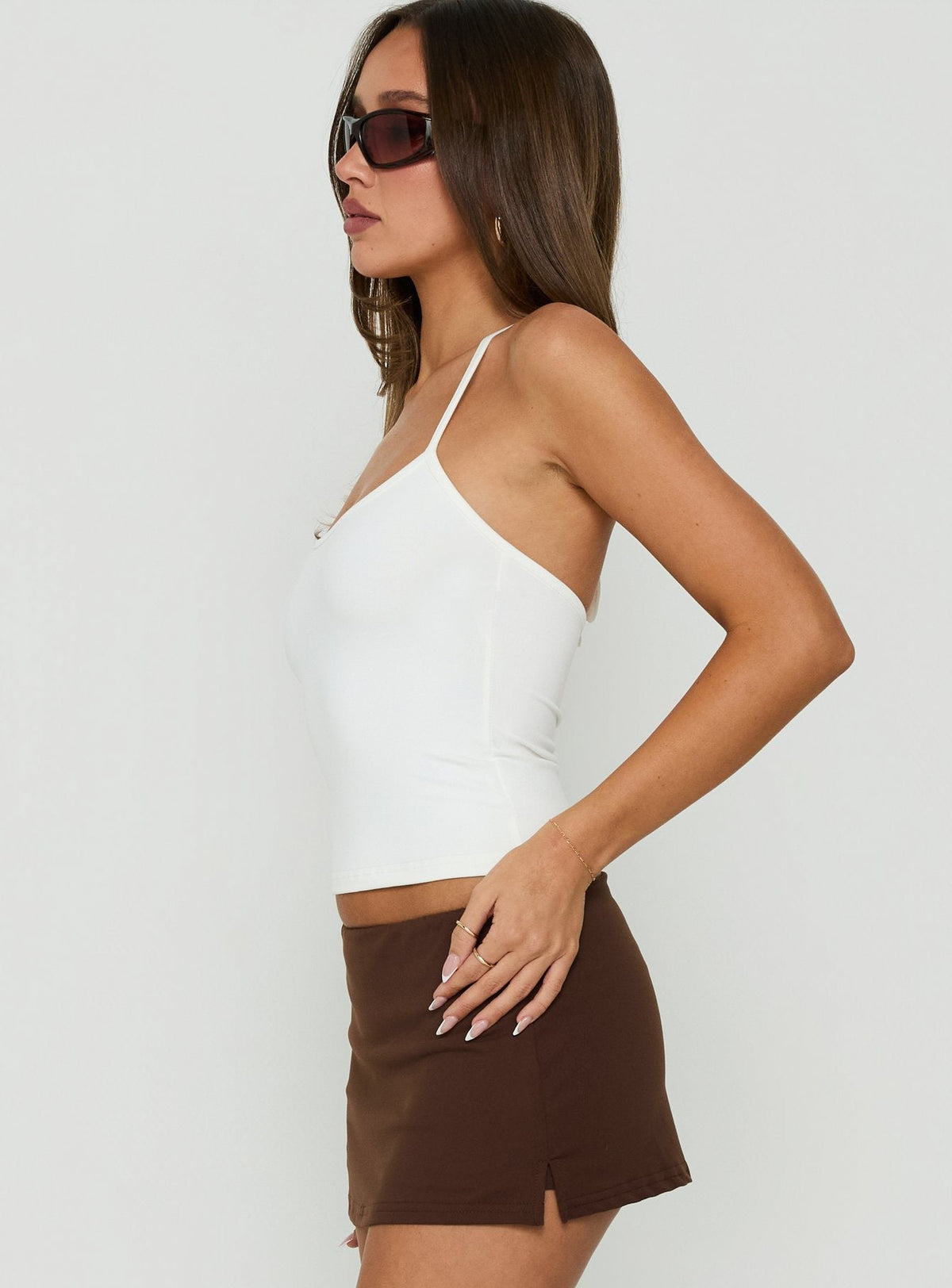 #NOVERA - Camiseta de Tirantes Define Blanca de Tirante Fino Halter -