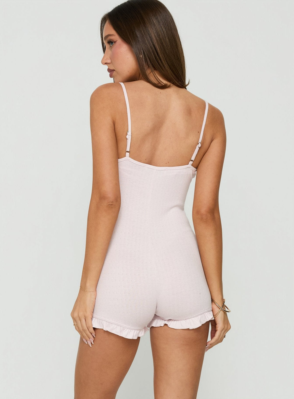 #NOVERA - Mono Corto Vespra Rosa Pastel con Volantes -