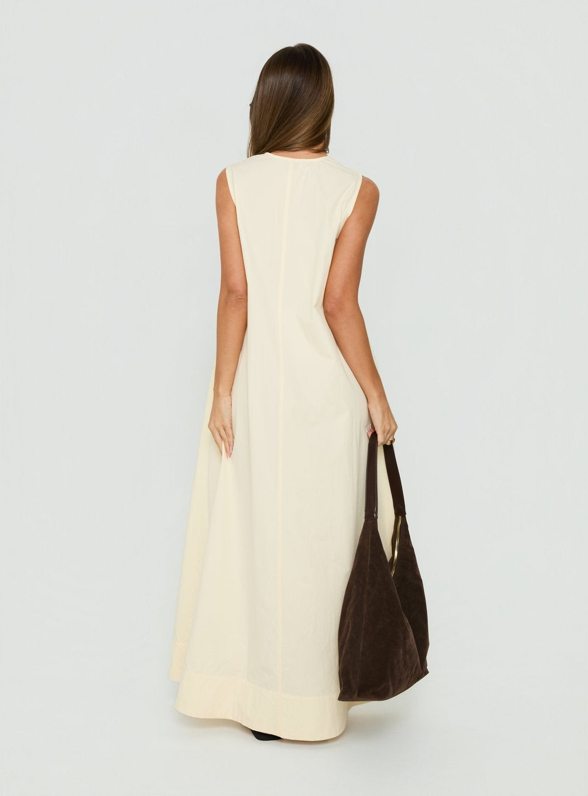 #NOVERA - Vestido Largo Eberta Amarillo Mantequilla Fruncido -