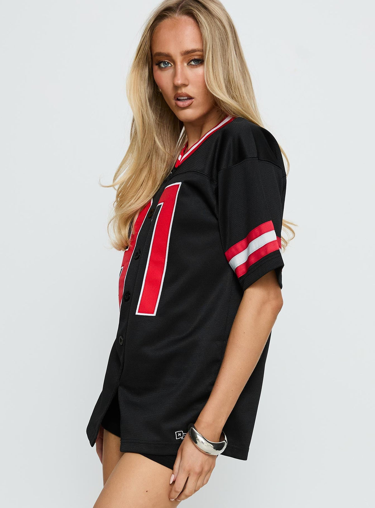 #NOVERA - Camiseta Deportiva Negra con Botones -