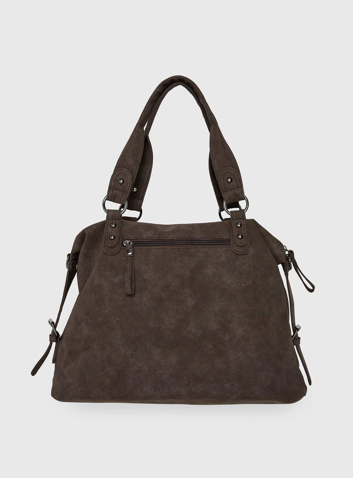 #NOVERA - Bolso de Hombro Olsenn Pizarra de Ante Sintético Oversize -