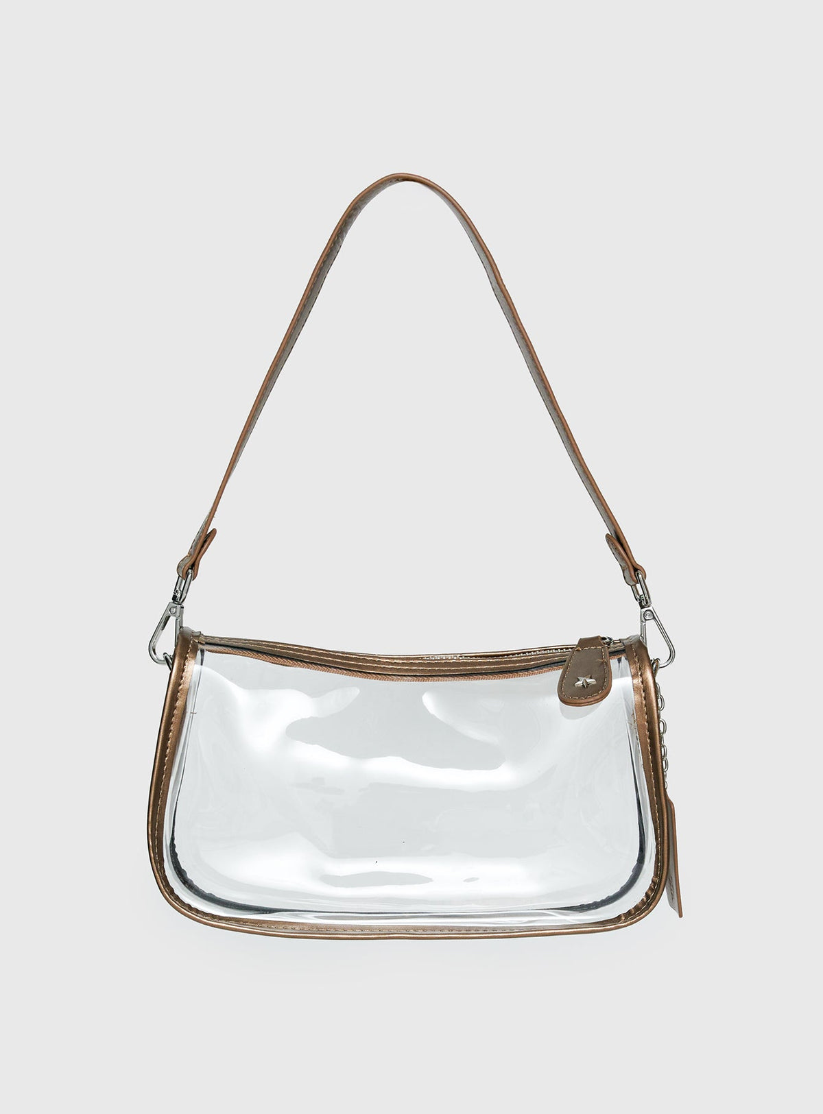 #NOVERA - Bolso de Hombro Rommily Transparente y Bronce -