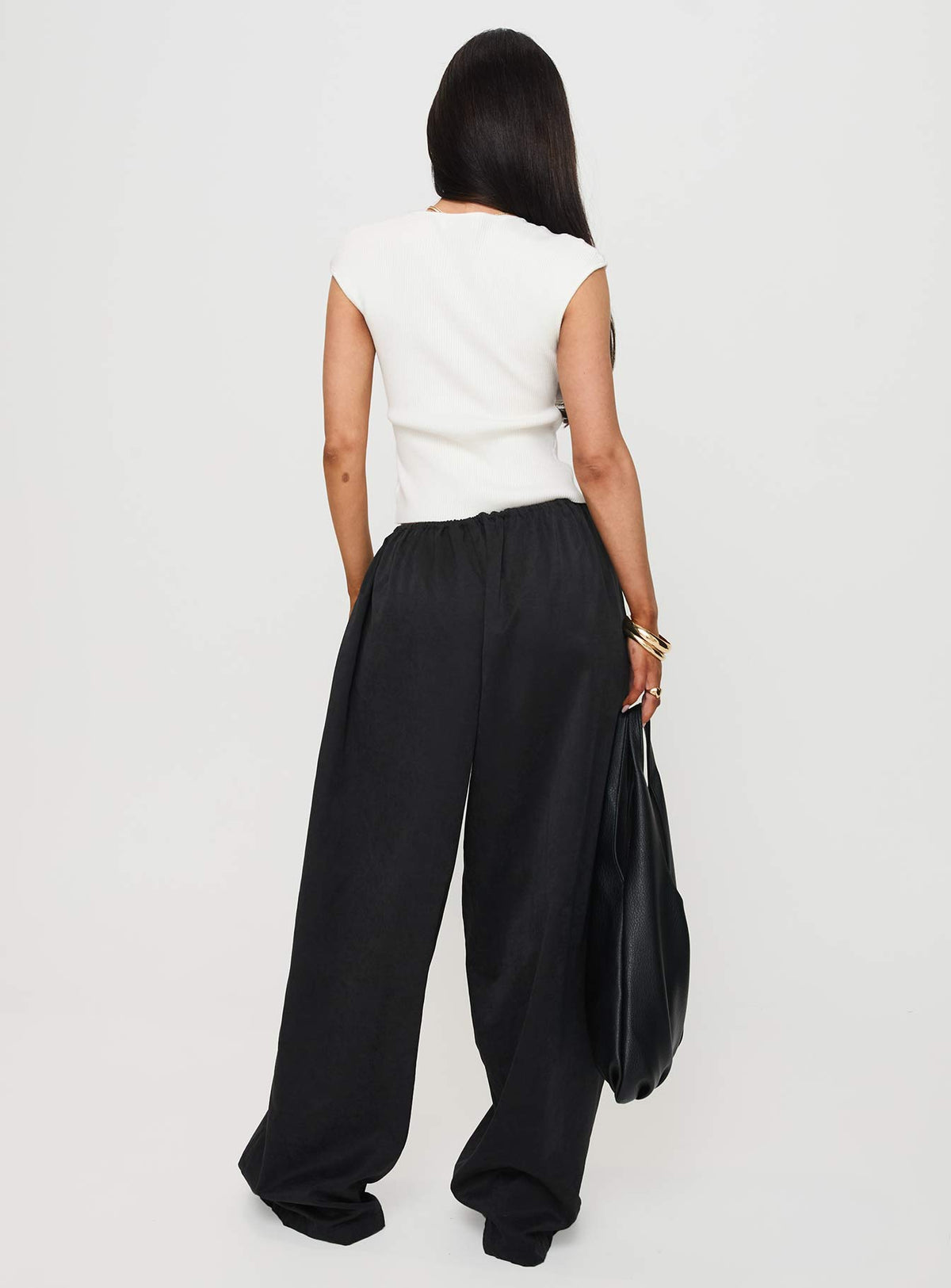#NOVERA - Pantalón Bungala Negro Oversize Holgado -