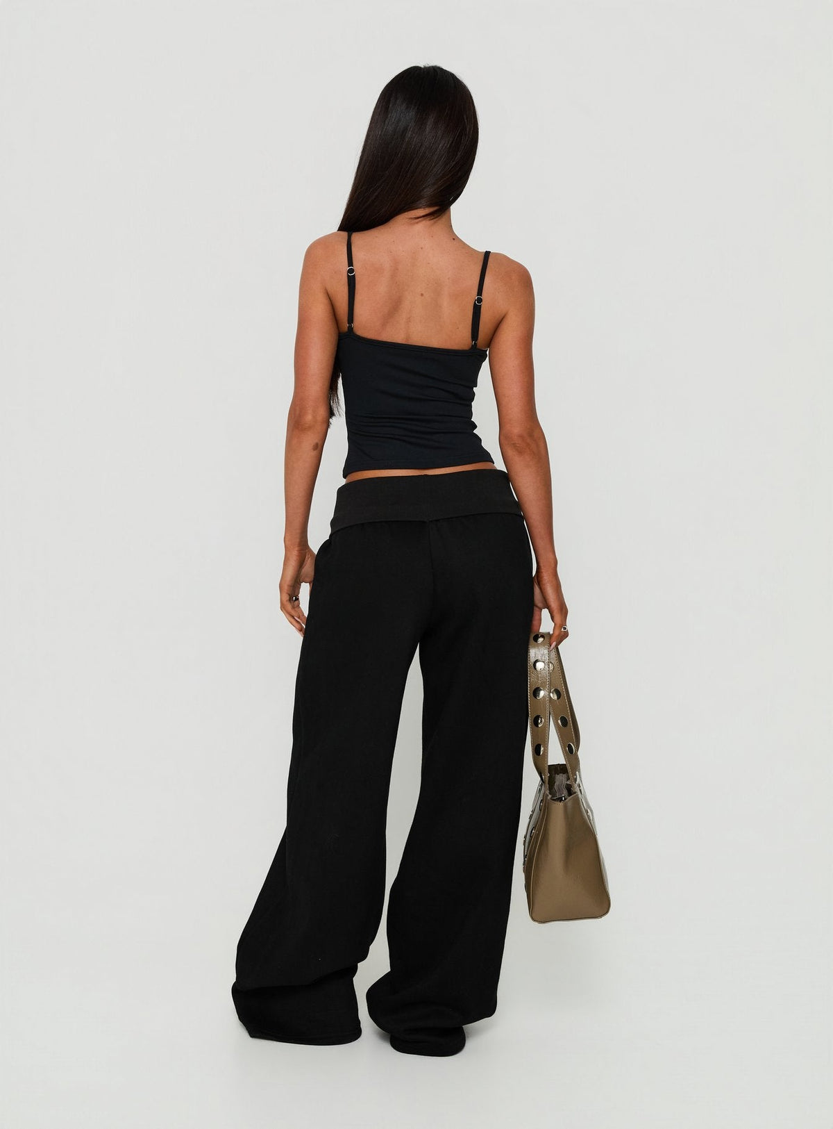 #NOVERA - Pantalón de Chándal Lockie Negro con Cintura Doblada Baggy -