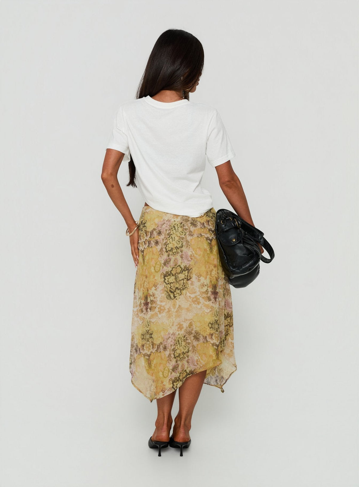 #NOVERA - Falda Midi Daphene Multicolor Asimétrica -