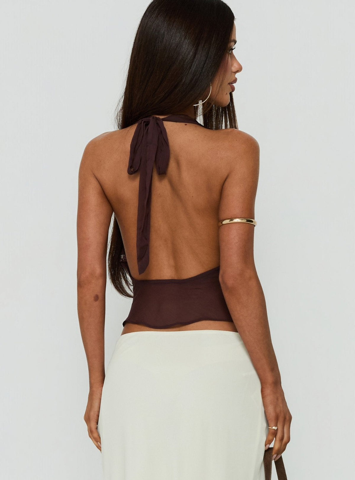 #NOVERA - Top Ladylike Marrón Halter -