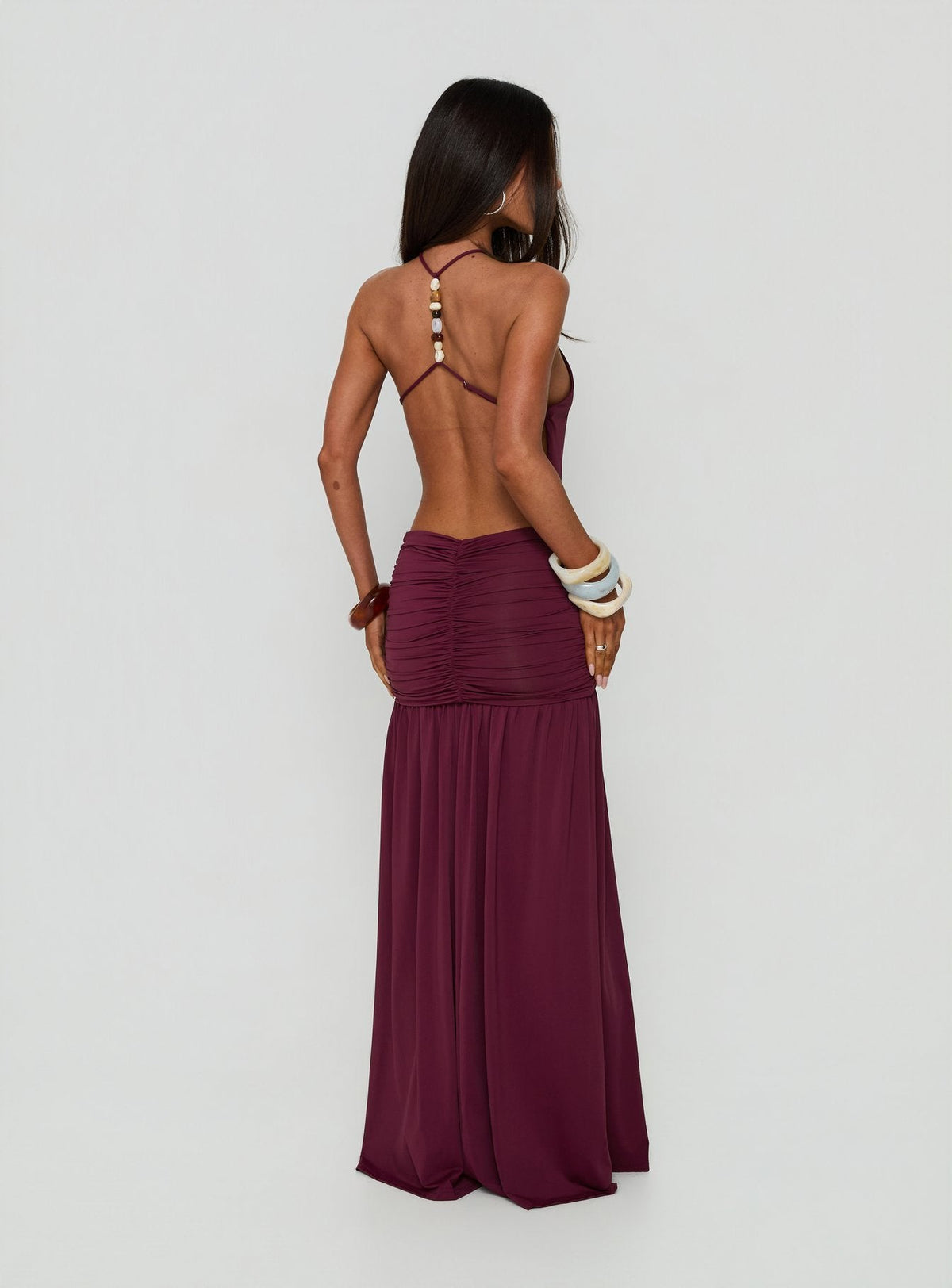 #NOVERA - Vestido Largo Tykaia Frambuesa Halter -