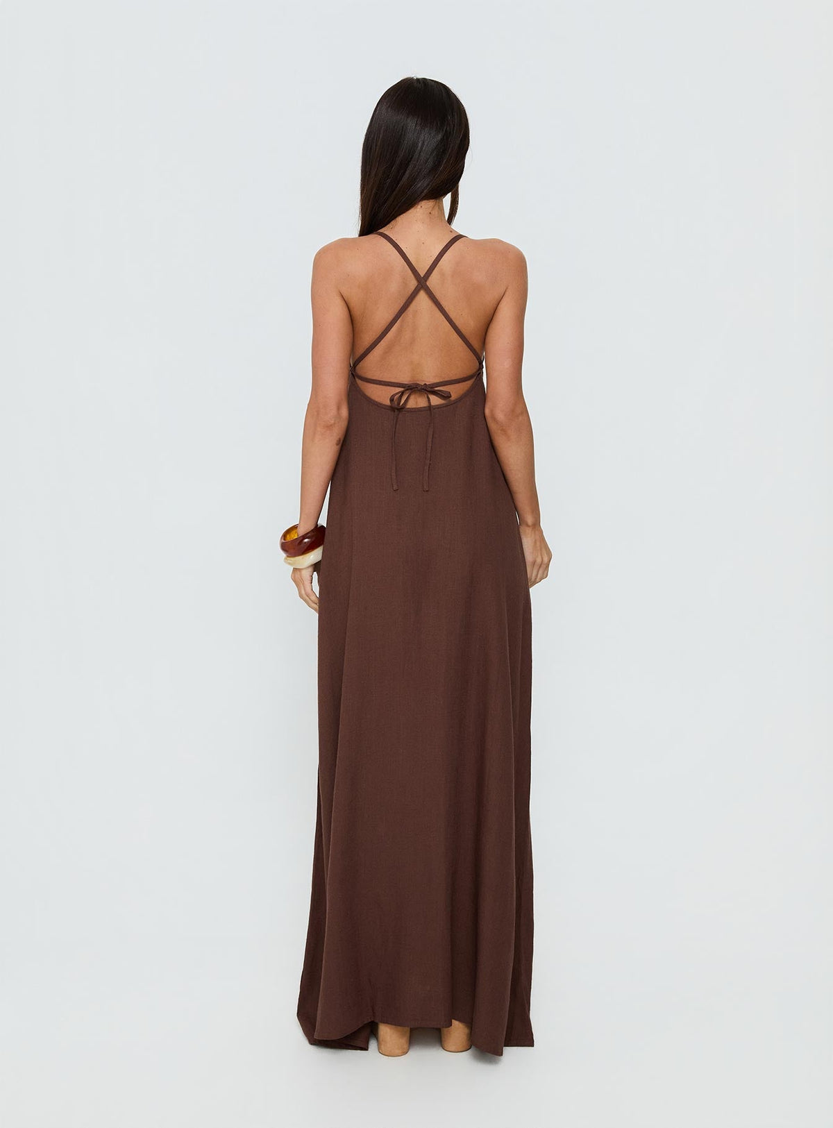 #NOVERA - Vestido Largo Solie Chocolate -