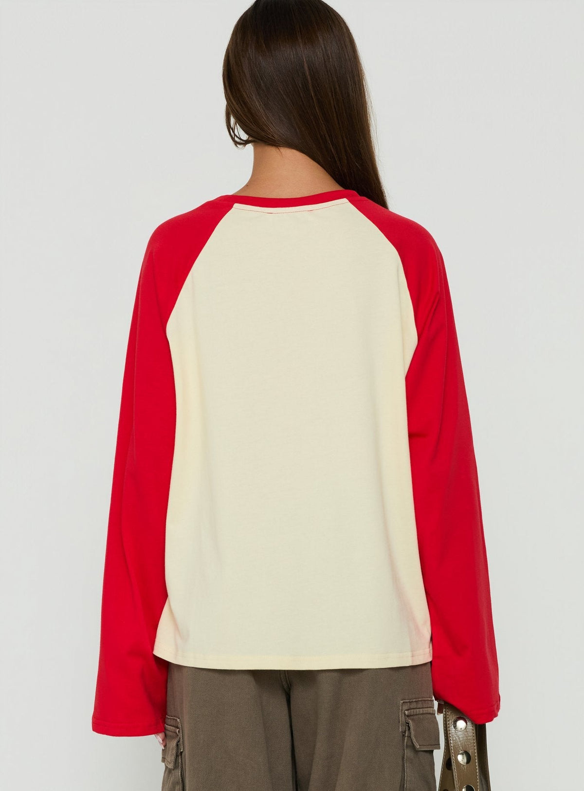 #NOVERA - Top Luna Limón y Rojo de Manga Larga Raglan -
