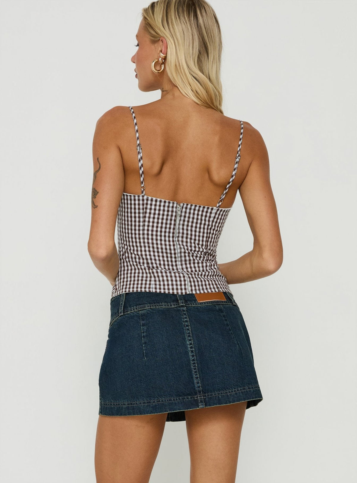 #NOVERA - Minifalda Ladena Denim Crudo de Tiro Medio -