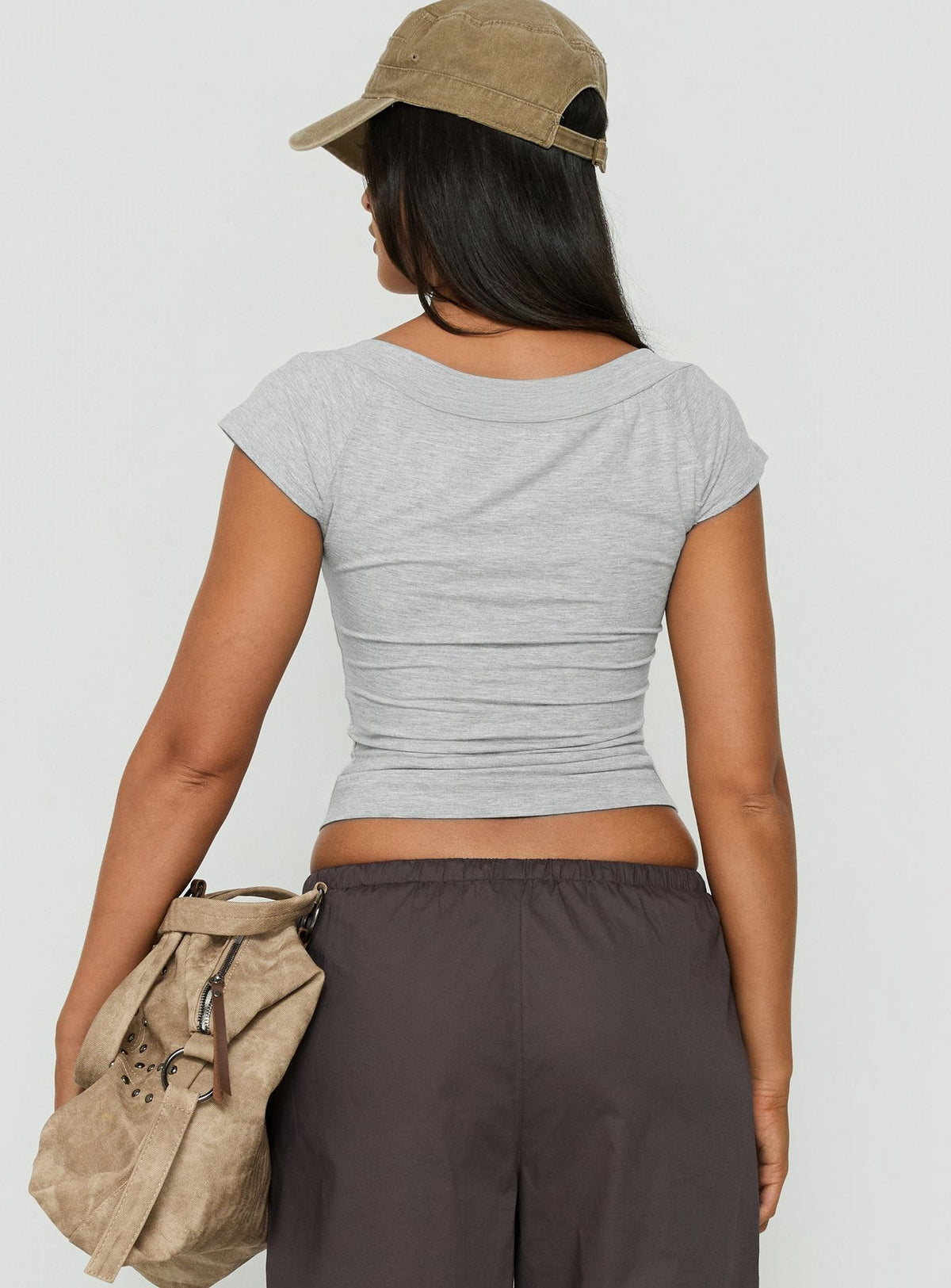 #NOVERA - Top Trixee Gris de Cuello Barco -