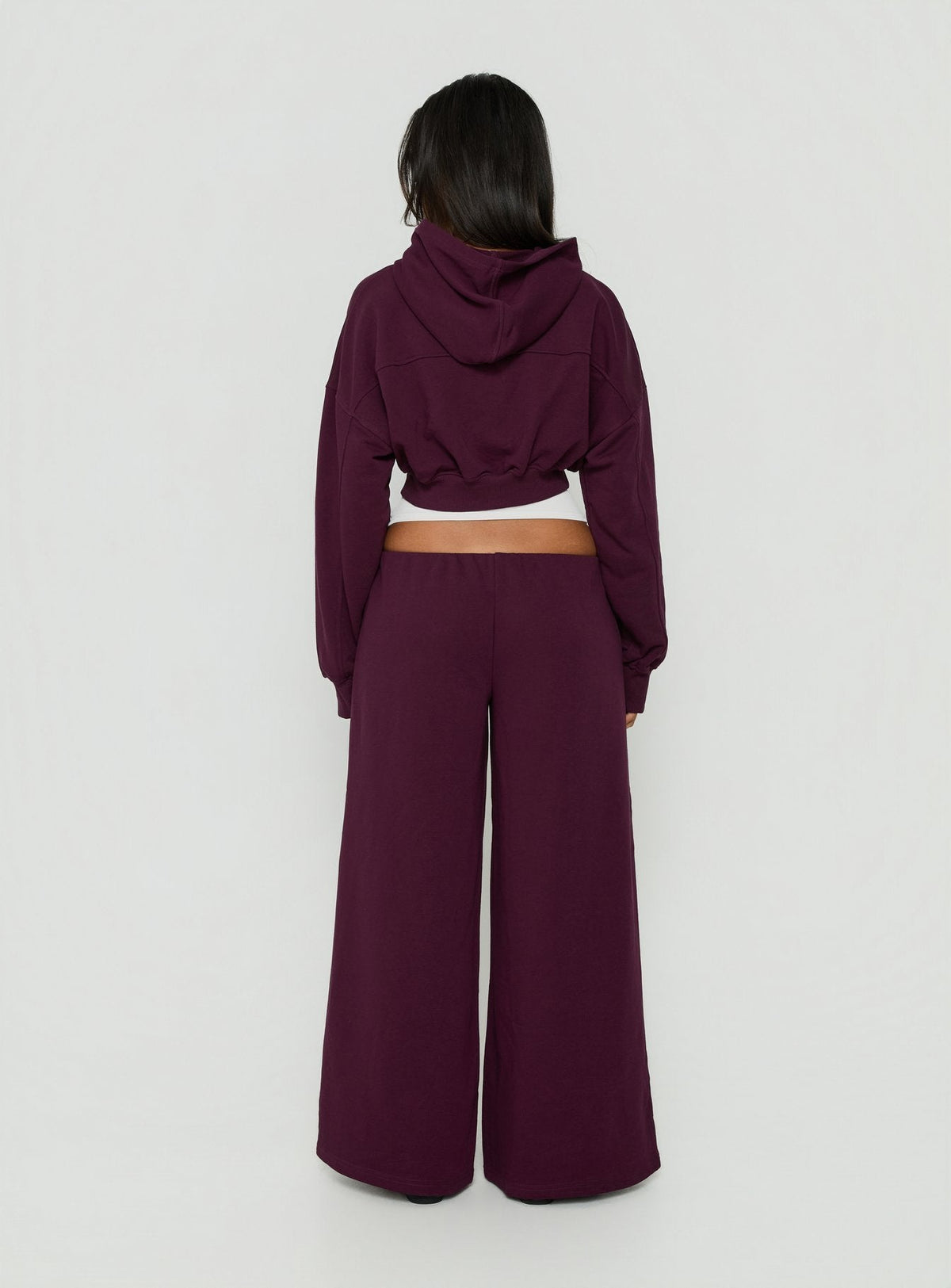 #NOVERA - Pantalón Kaeya Ciruela Polar de Pierna Ancha -