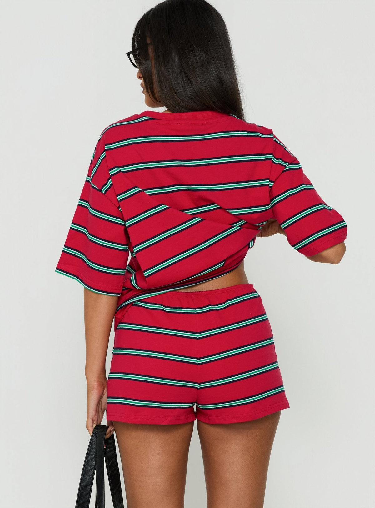 #NOVERA - Shorts Luna Rojos de Rayas -