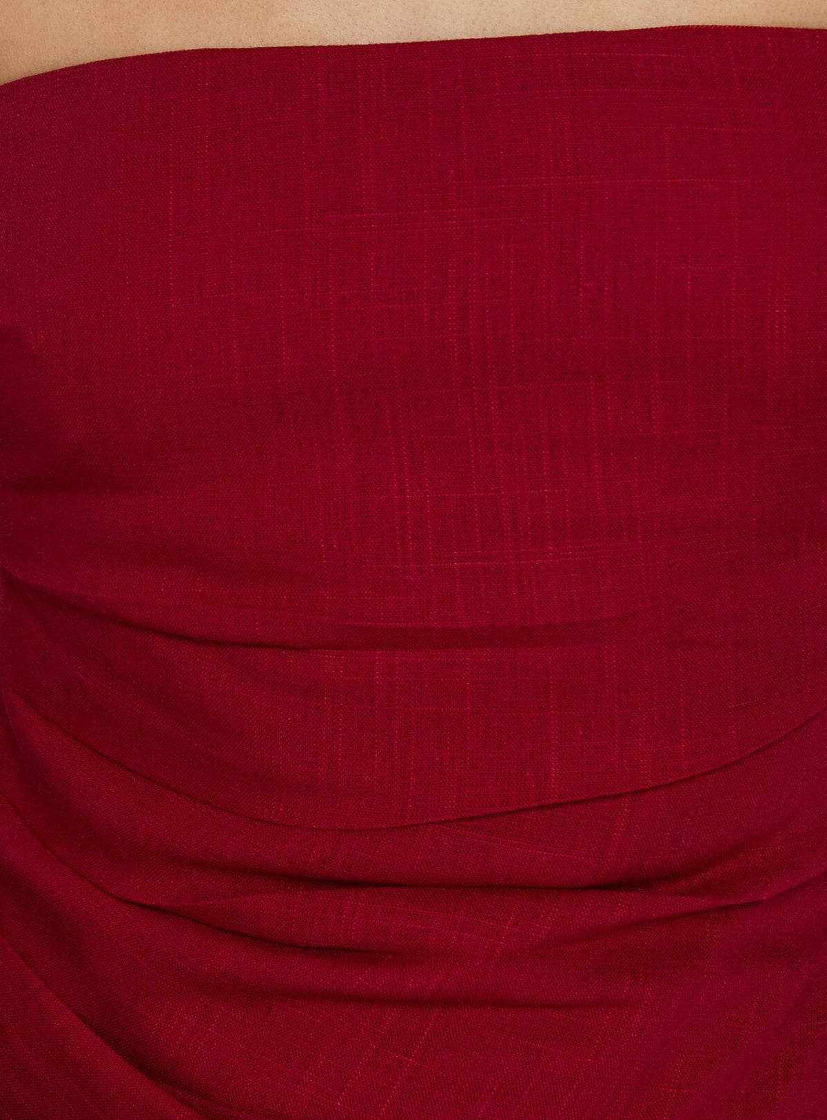 #NOVERA - Vestido Mini Josina Rojo Palabra de Honor Fruncido -