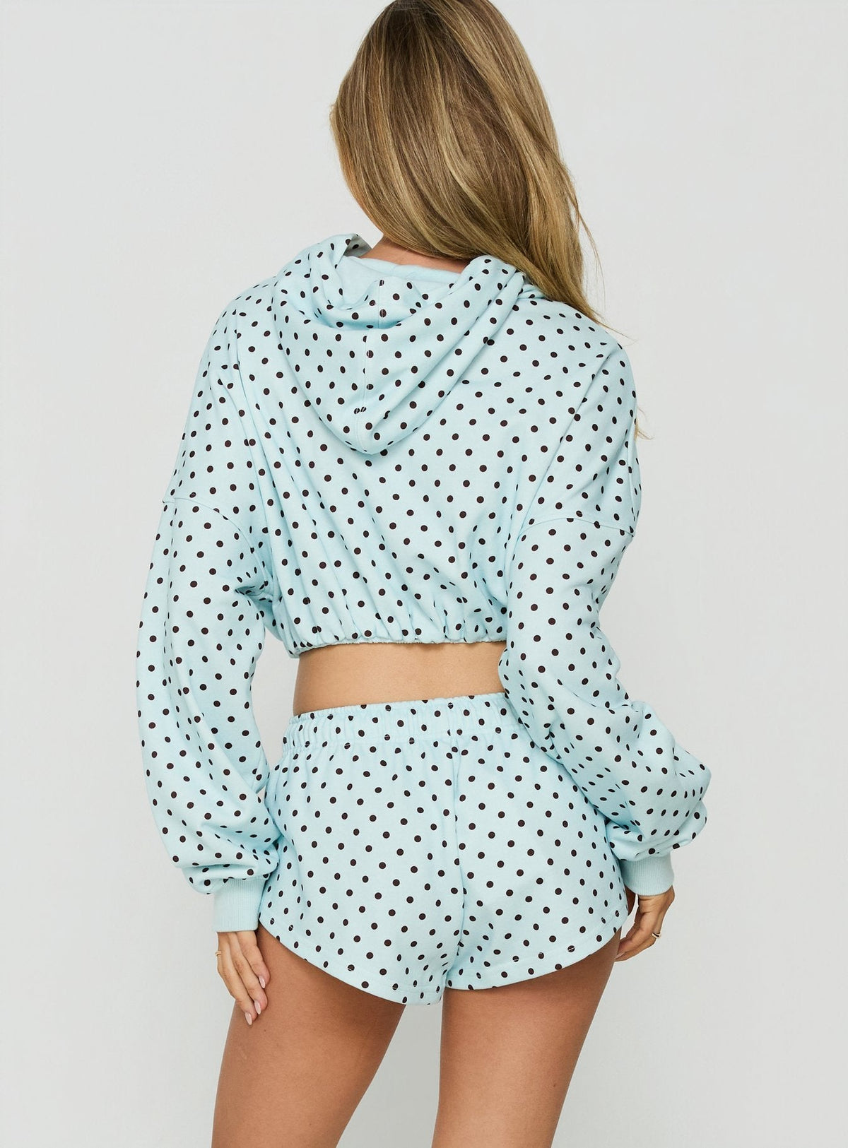#NOVERA - Shorts Quinncy Azul de Lunares de Tiro Bajo -