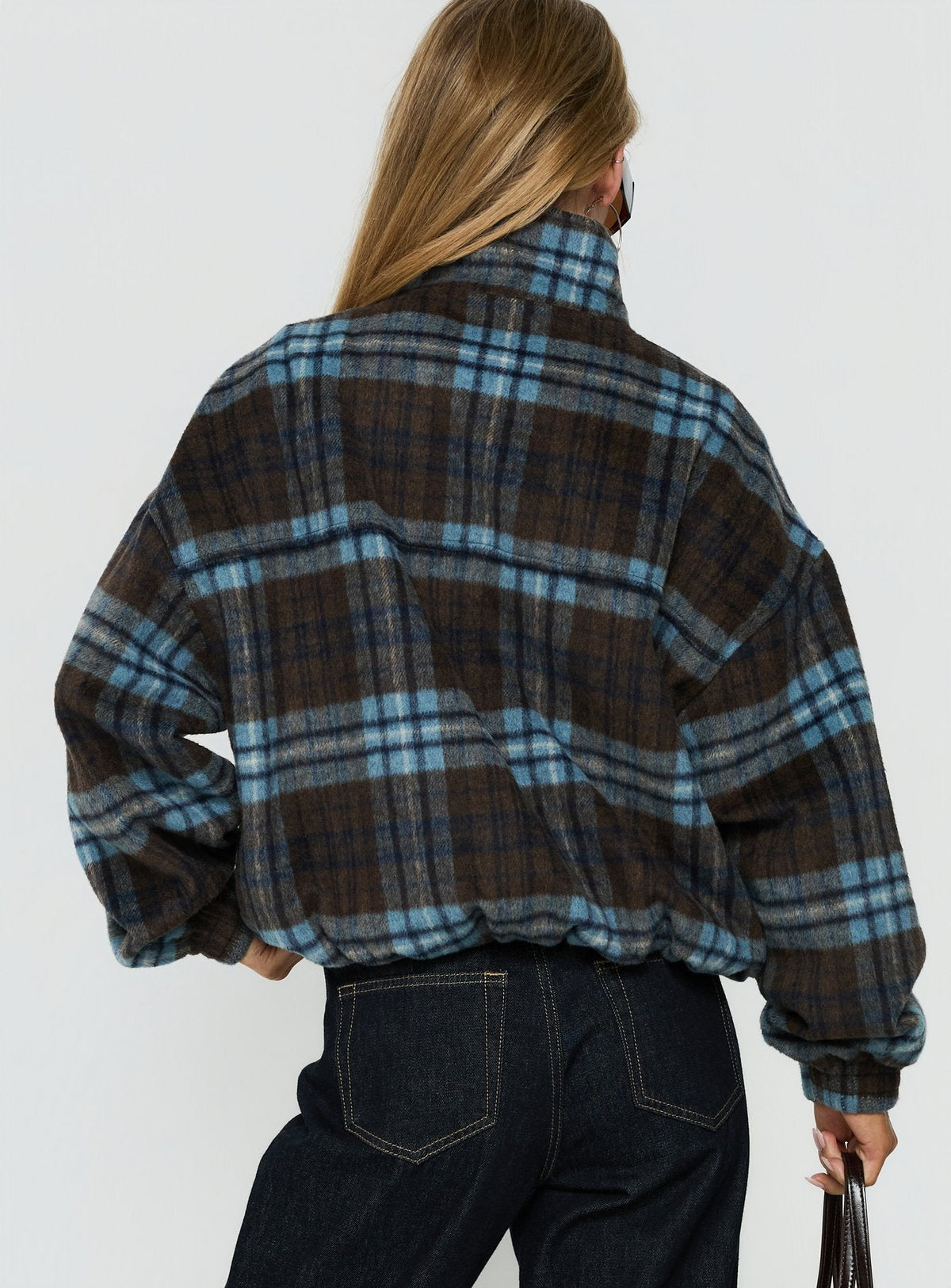 #NOVERA - Chaqueta Bomber Ellissa Azul de Cuadros -