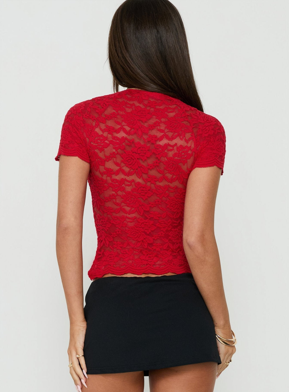 #NOVERA - Top Giallo Rojo de Encaje -