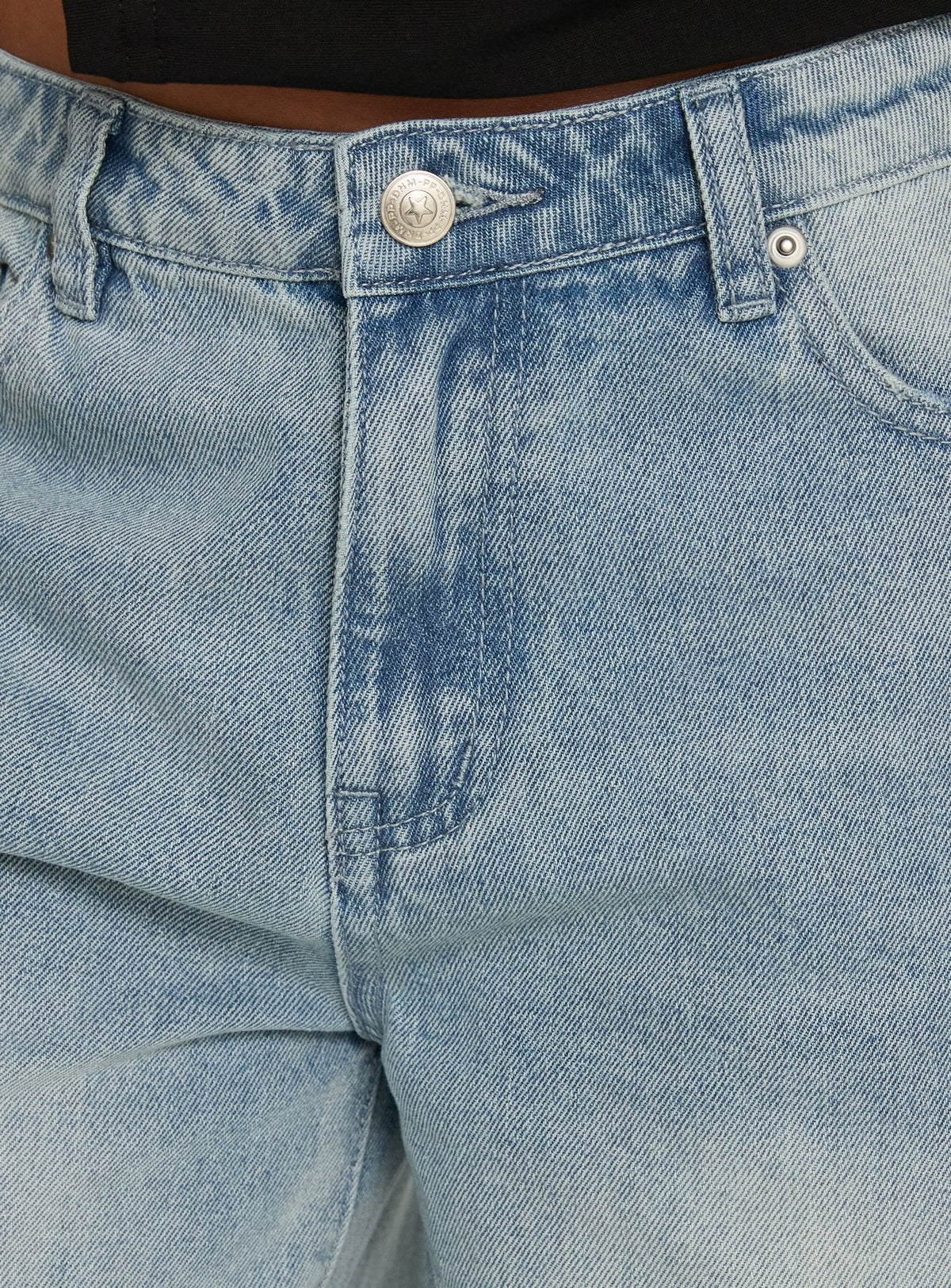 #NOVERA - Shorts Vaqueros Kolumbia Azul Claro Vintage de Tiro Bajo Desgastados -