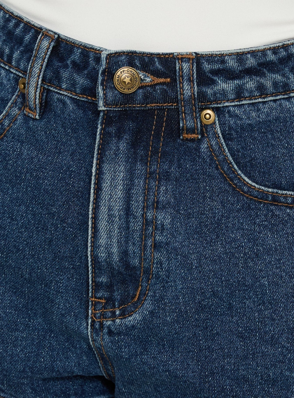 #NOVERA - Shorts Vivie Índigo Azul de Tiro Alto Micro -