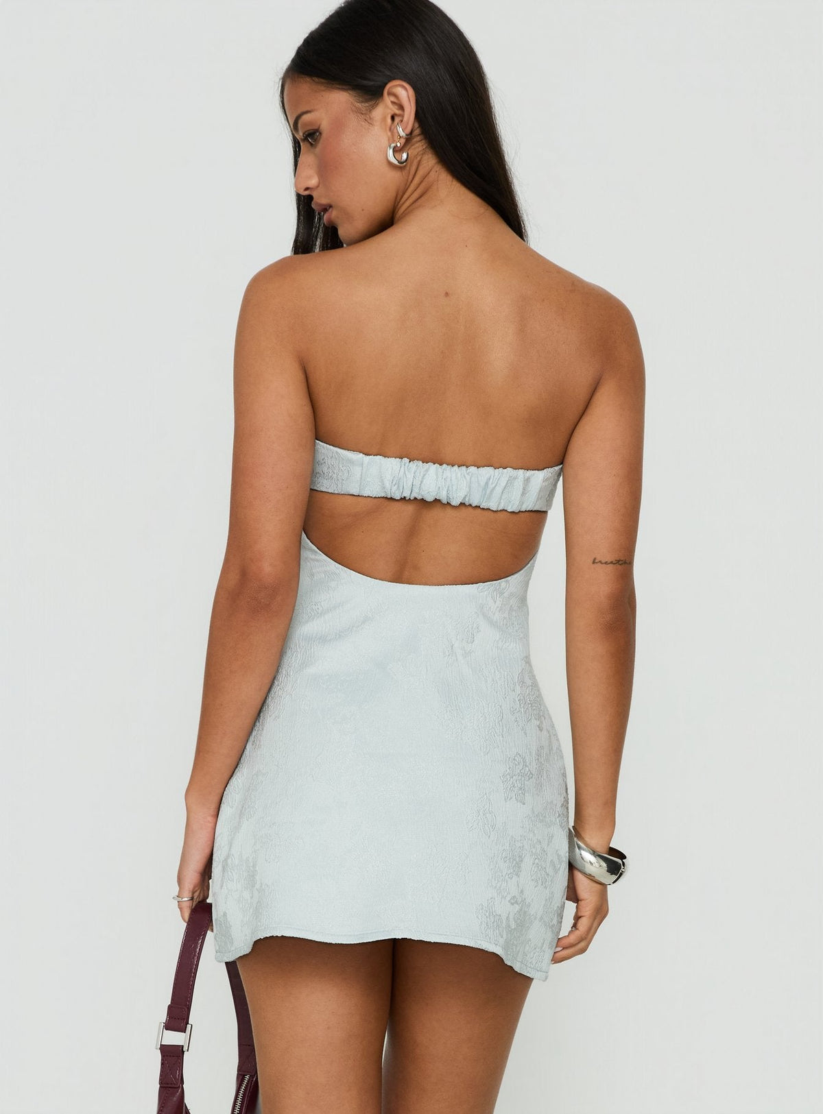 #NOVERA - Vestido Mini Dakhoda Azul Claro Palabra de Honor -