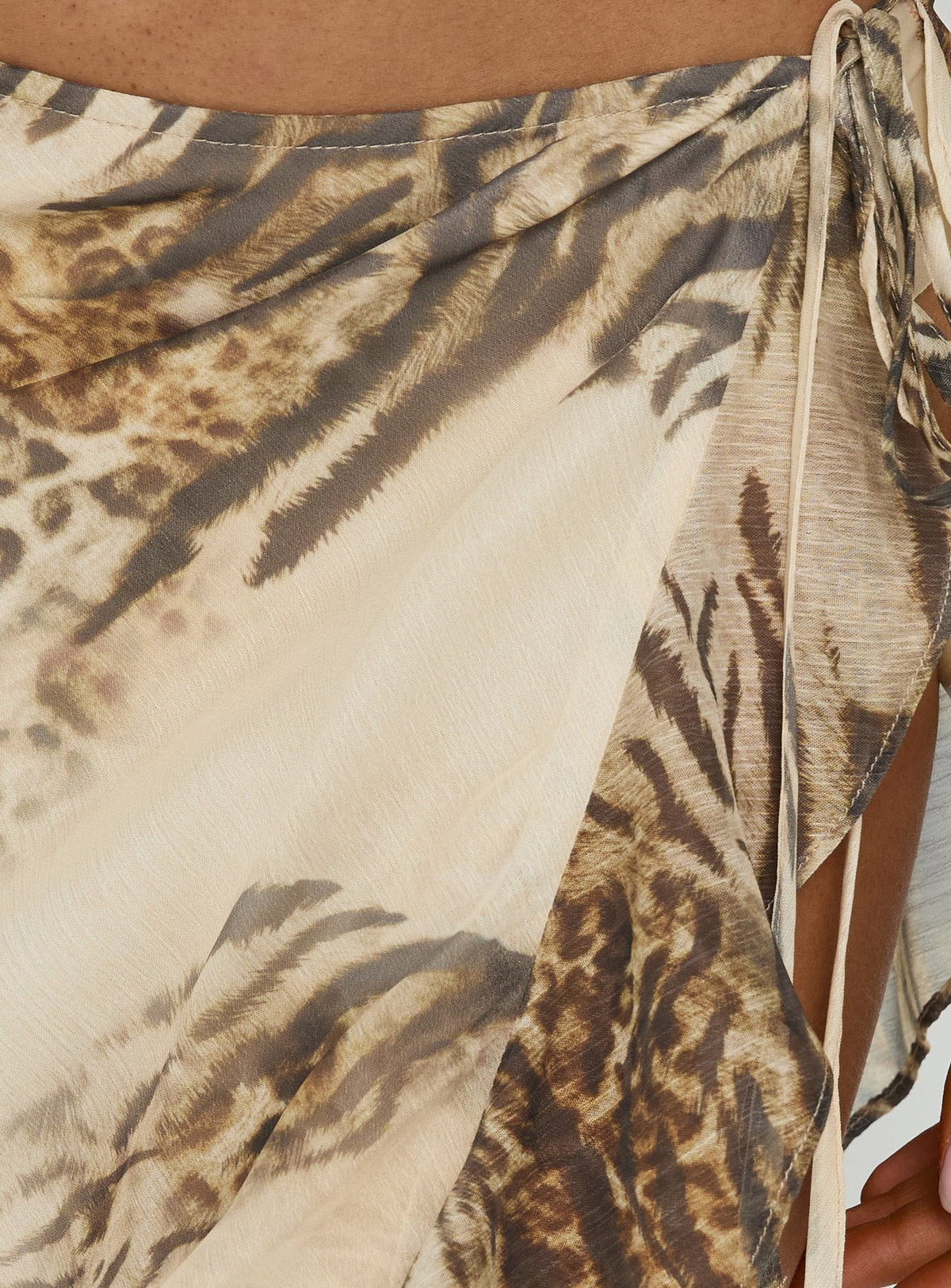#NOVERA - Falda Larga Argenzia Sarong Multicolor Animal Print -