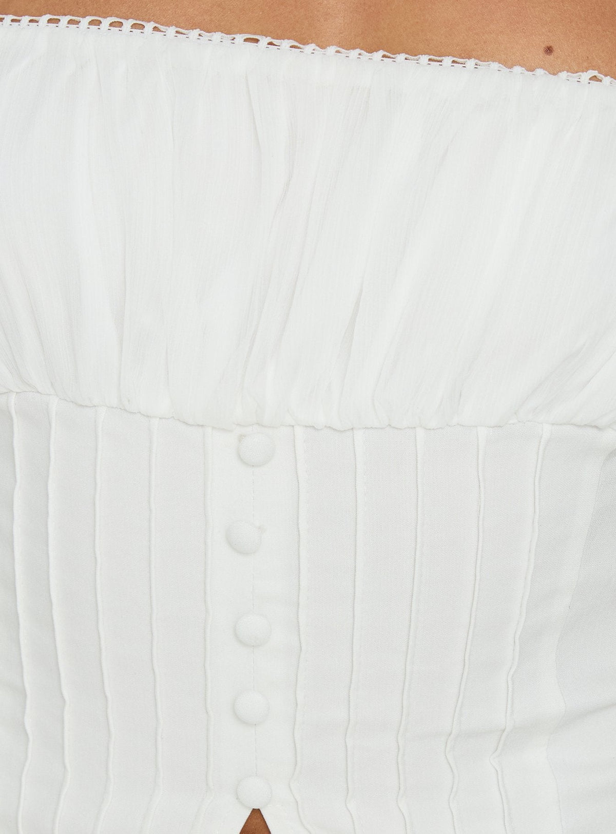 #NOVERA - Top Piya Blanco Fruncido -