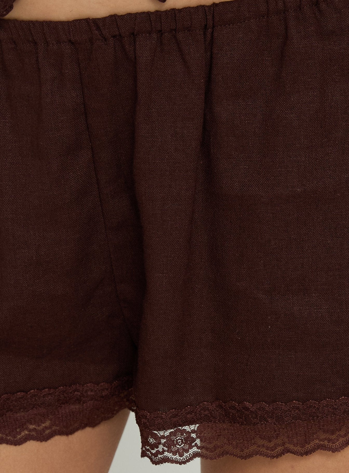 #NOVERA - Shorts Estela Chocolate de Lino -