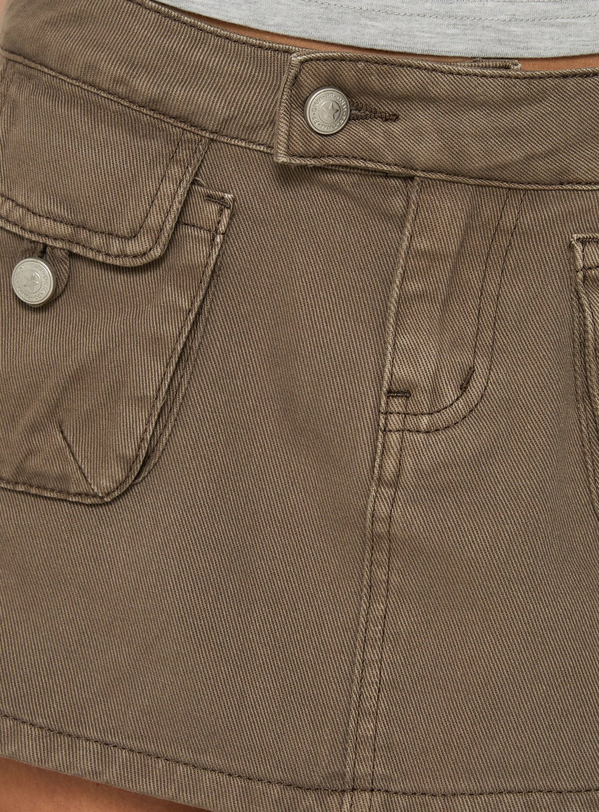 #NOVERA - Minifalda Tarza Caqui Cargo -