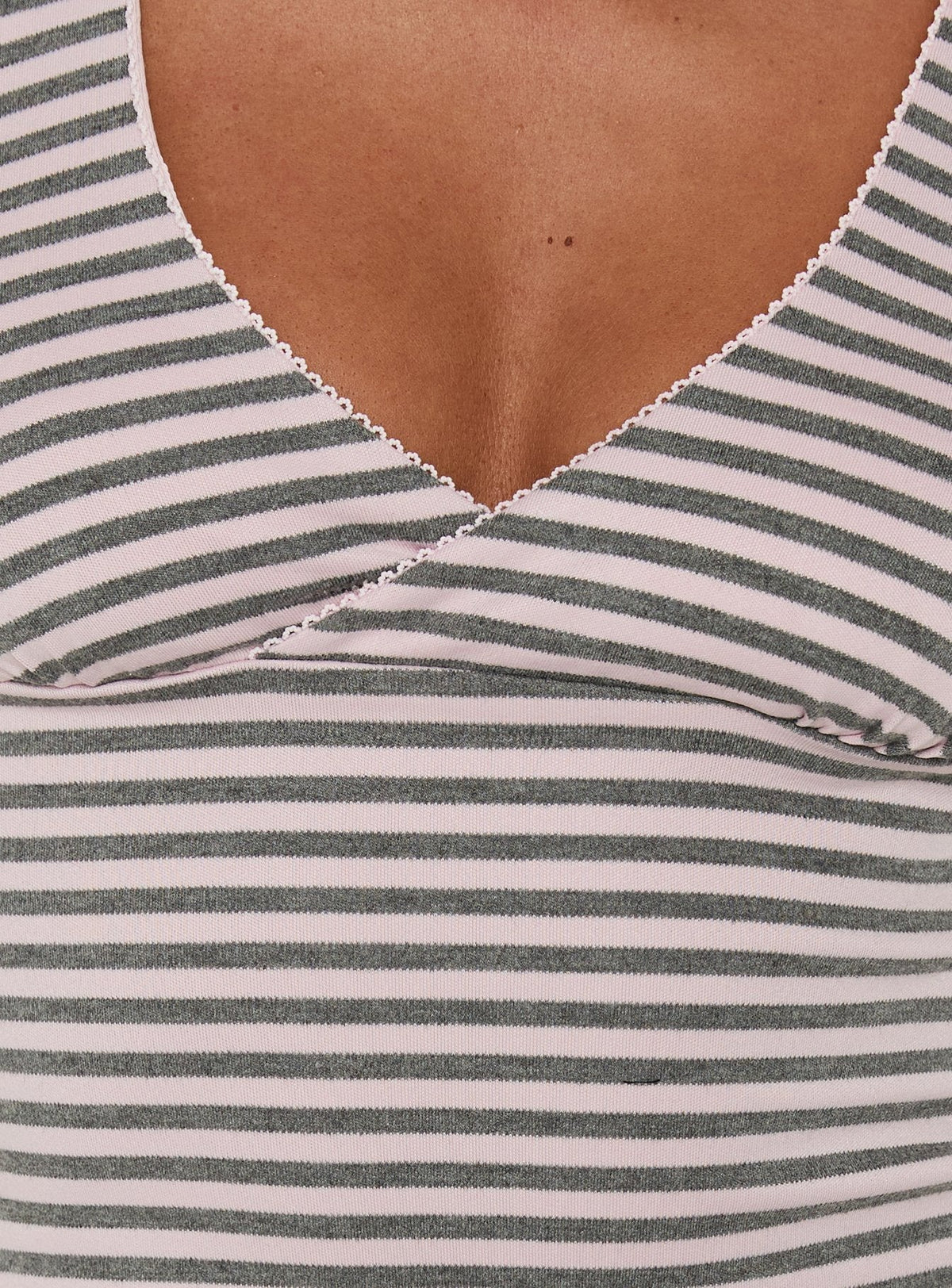 #NOVERA - Top Allice Rosa y Gris de Rayas -