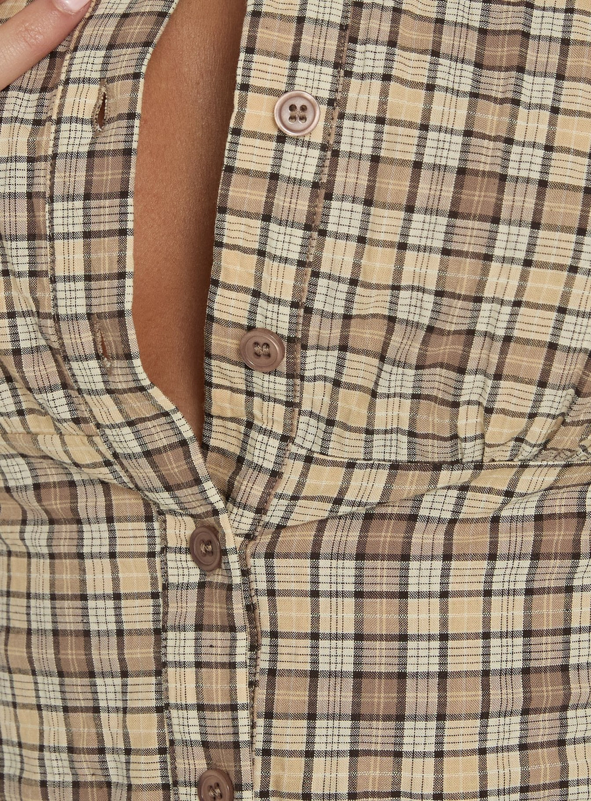 #NOVERA - Top Alaskaa Multicolor de Cuadros con Botones con Cuello -