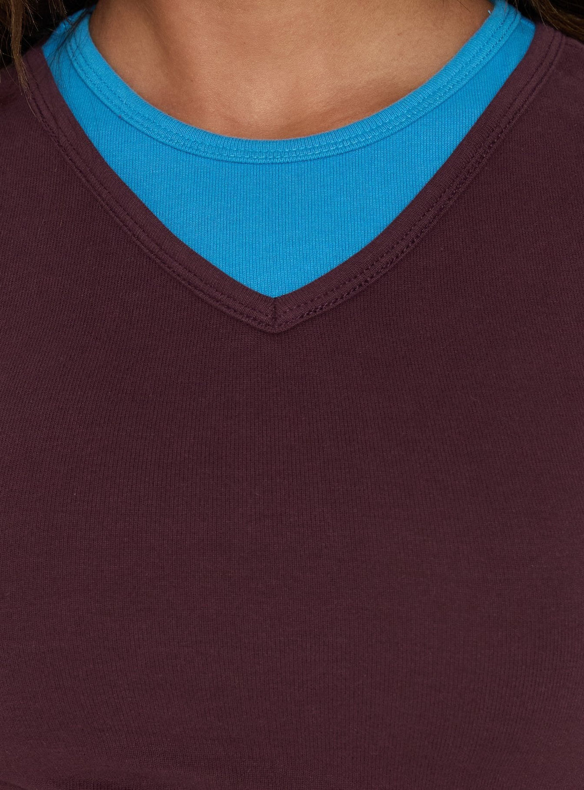 #NOVERA - Top Briellah Ciruela y Azul de Capas de Manga 3/4 -