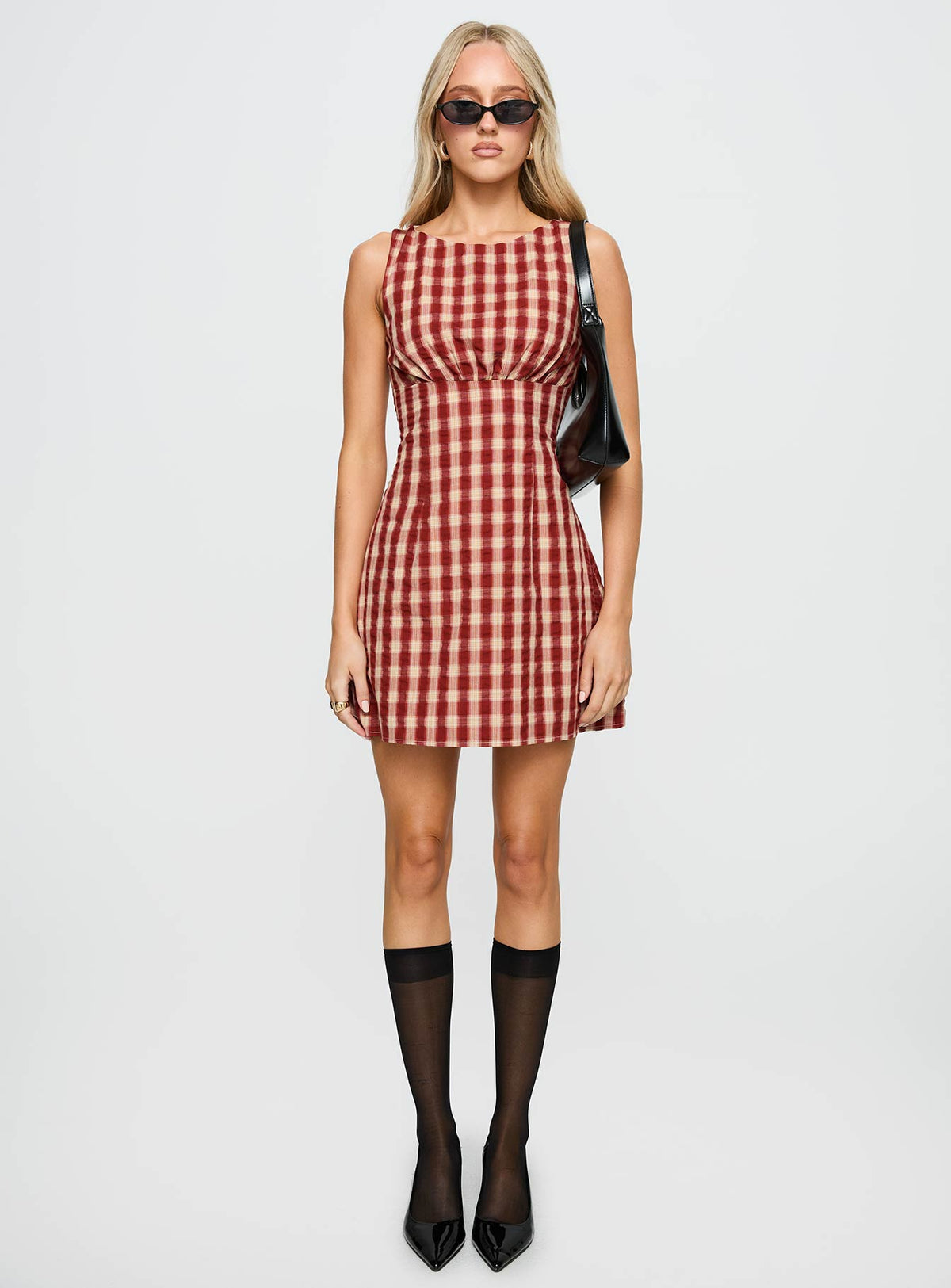 #NOVERA - Vestido Mini Sotogrande Rojo de Cuadros -