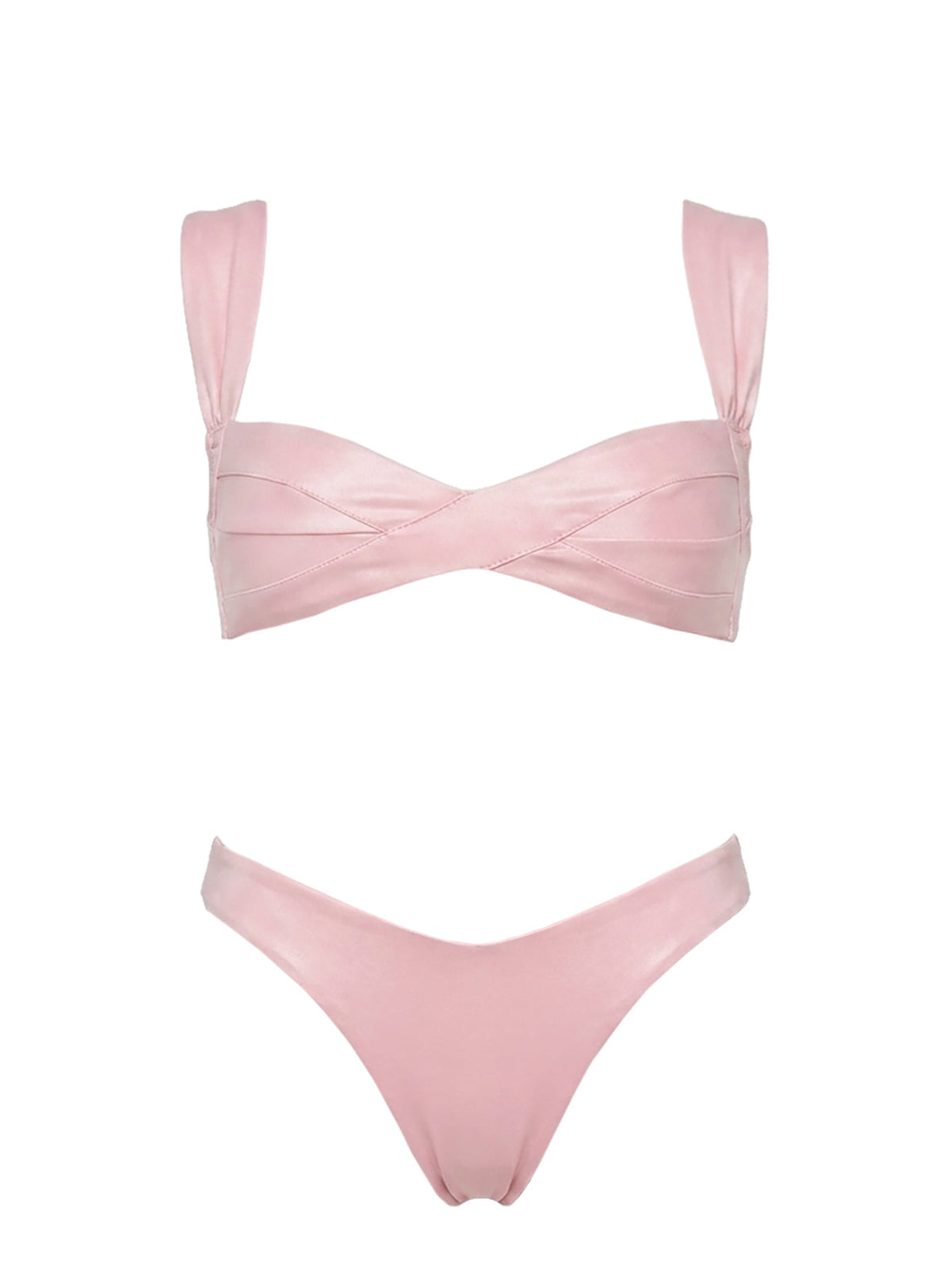 #NOVERA - Top de Bikini Blondey Rosa Metalizado Bandage -