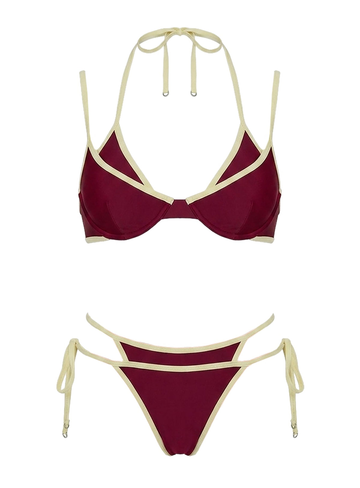 #NOVERA - Braguita de Bikini Talaika Ciruela y Amarilla de Capas -